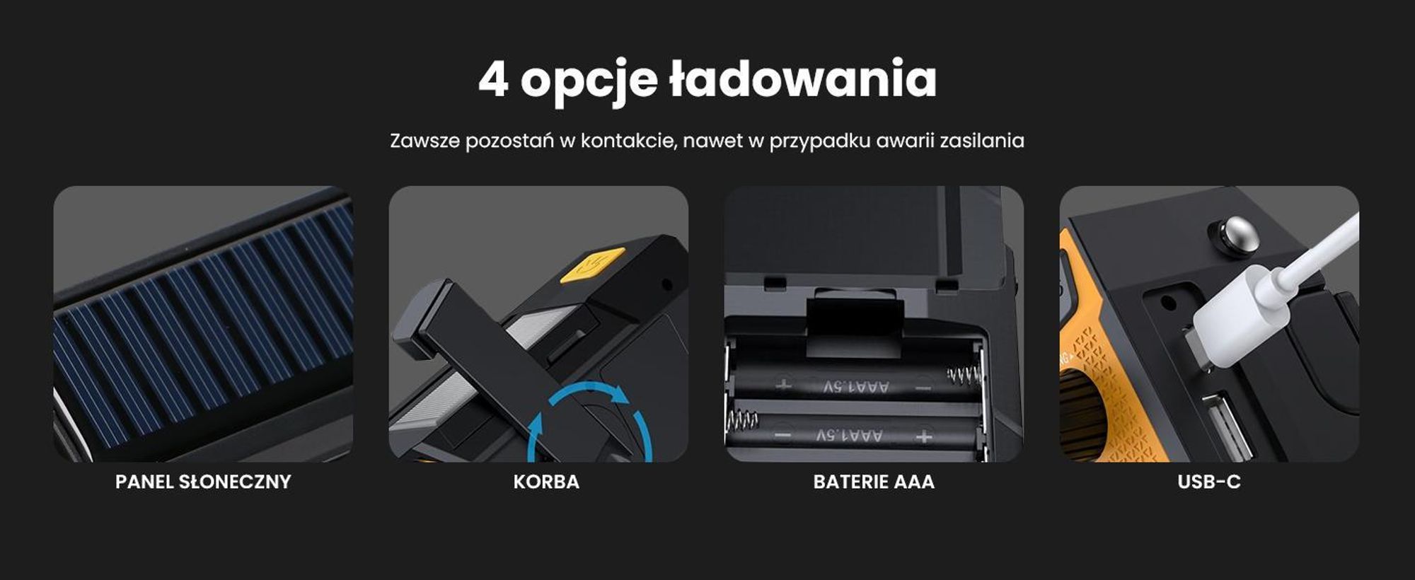 Extralink RADIO AWARYJNE SOLARNE Z KORBKA DYNAMO POWERBANK 4000MAH Z LATARKA SOS SR-4000, Przenośny, Analogowy, AM, FM, 87 - 108 MHz, 552 - 1620 kHz, 3 W