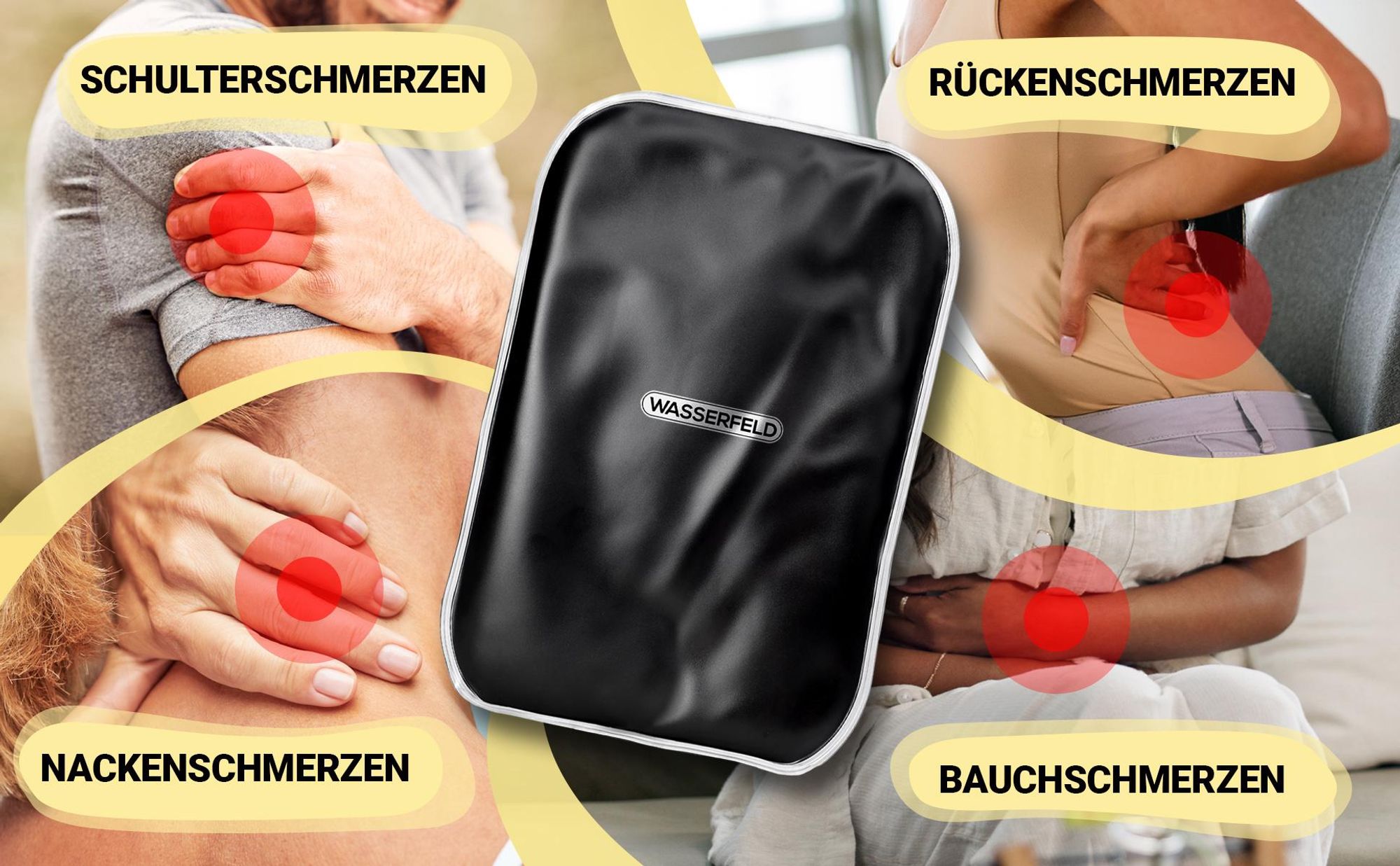 WASSERFELD® Moorkissen XXL für Mikrowelle | weicher Bezug |Hochwertiges Wärmekissen | Therapeutisches Moorkissen für Nacken, Schulter, Rücken & Bauch
