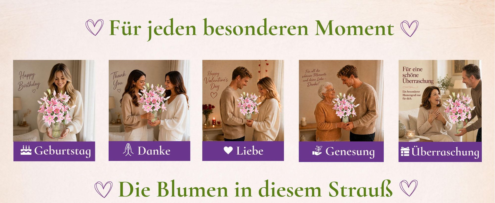 Blumenstrauß Pinke Lilien | Geschenk - frische Blumen | Blumenversand von BLOOMY DAYS