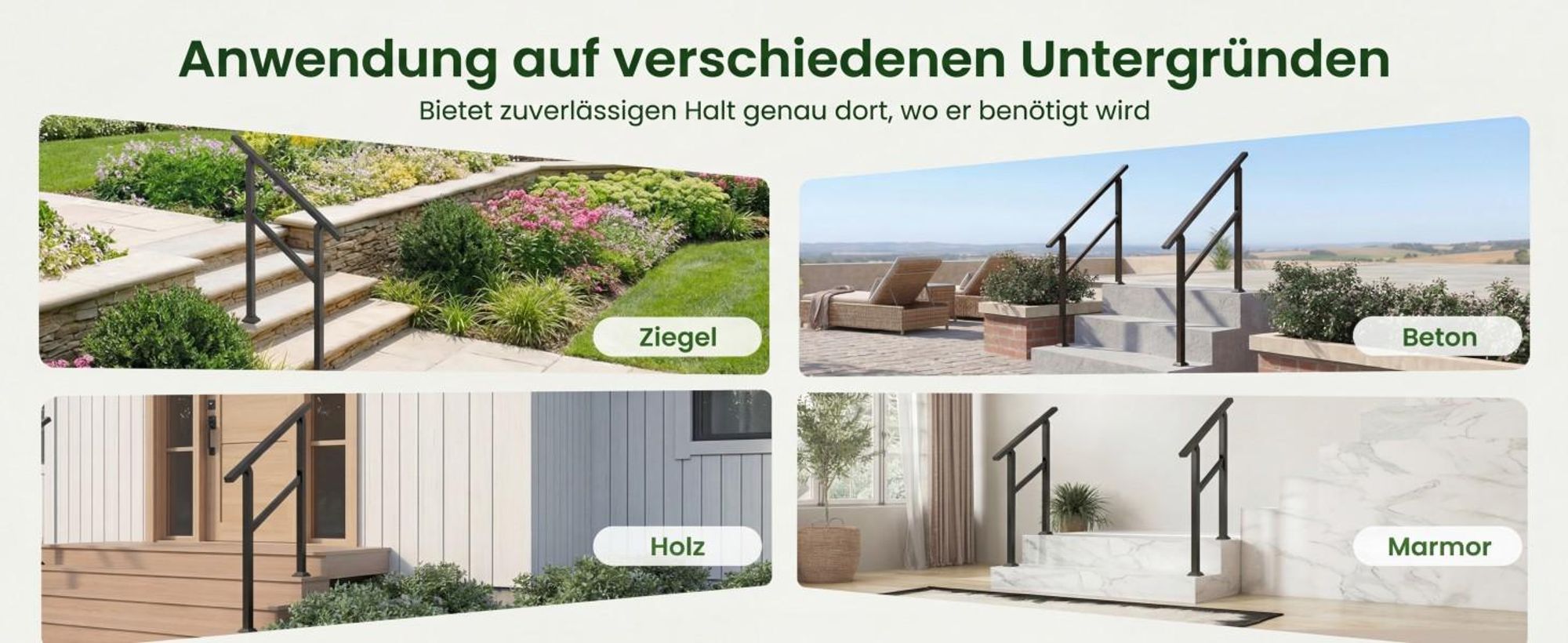 COSTWAY Handlauf, Treppengeländer Seitliche Montage, Eingangsgeländer mit flexiblem Winkelverstellung & Montagematerial, Geländer für Treppen 138 cm