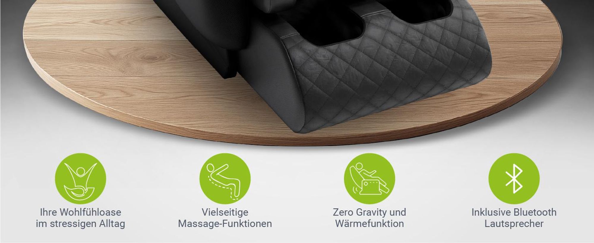 Juskys Massagesessel Naxos, elektronisch, Bluetooth & Heizung – Schwarz