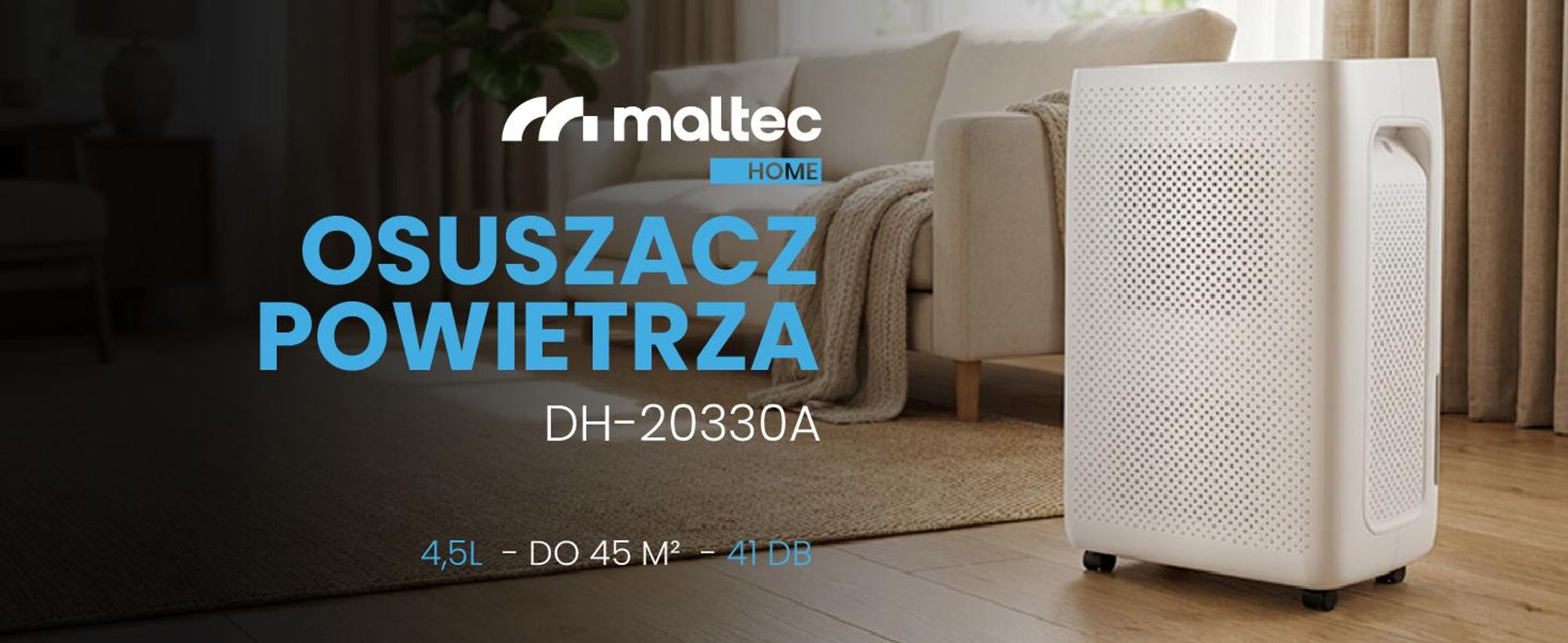 Osuszacz powietrza 20l/24h z aplikacją i zbiornikiem na wode 4,5l