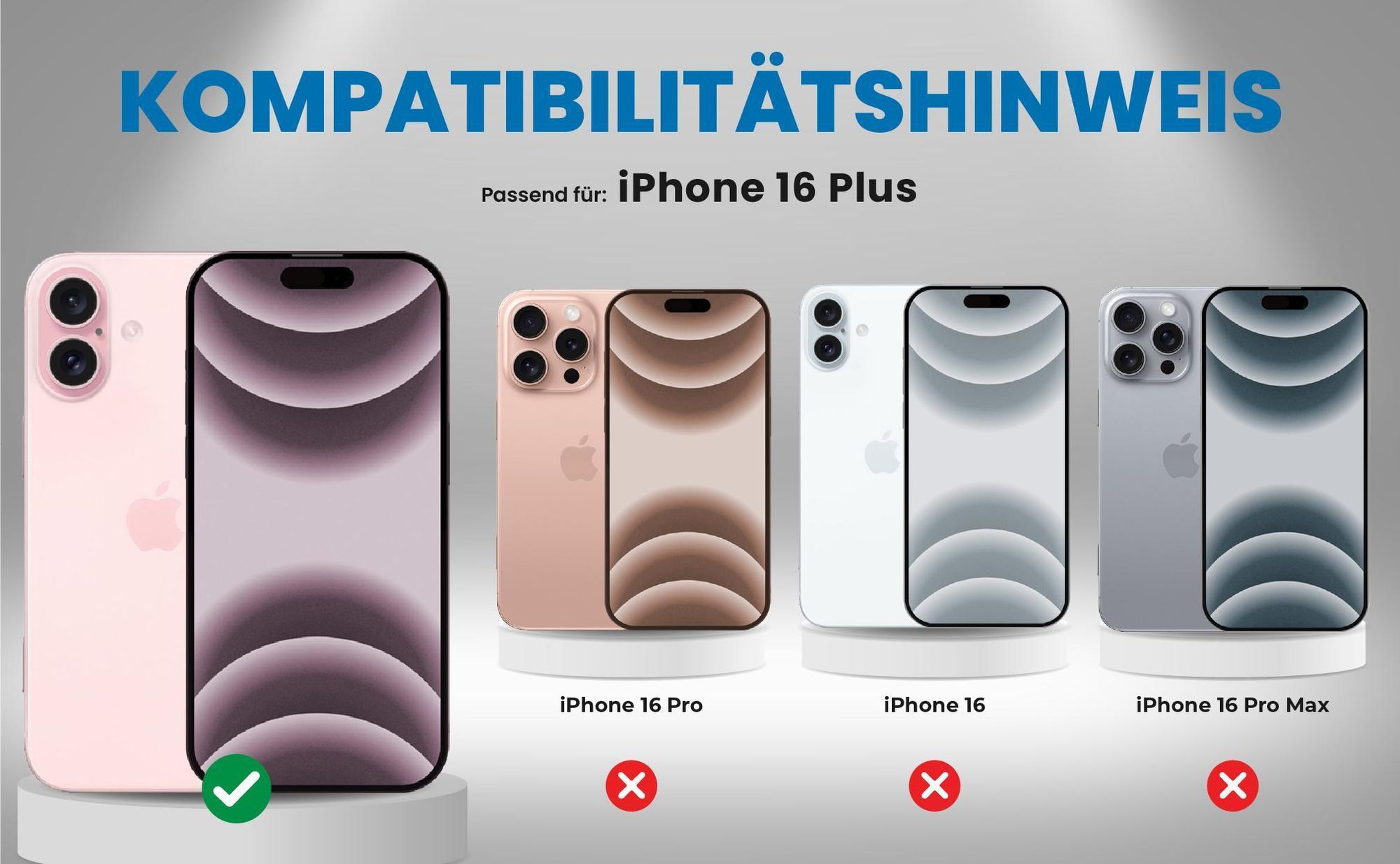 Kompatibilitätshinweise Hülle für Apple iPhone 16 Plus