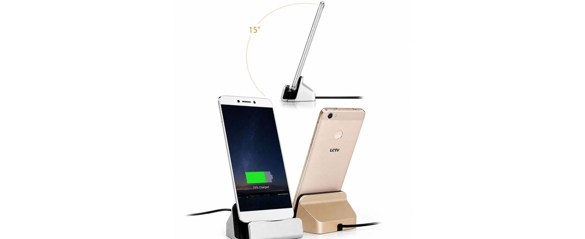 P59C USB-C Dockingstation Ladestation mit 1m Kabel, Lade-Dock Tischhalter für Smartphone Tablet, USB 3.1 Typ C, Laden und Datenübertragung