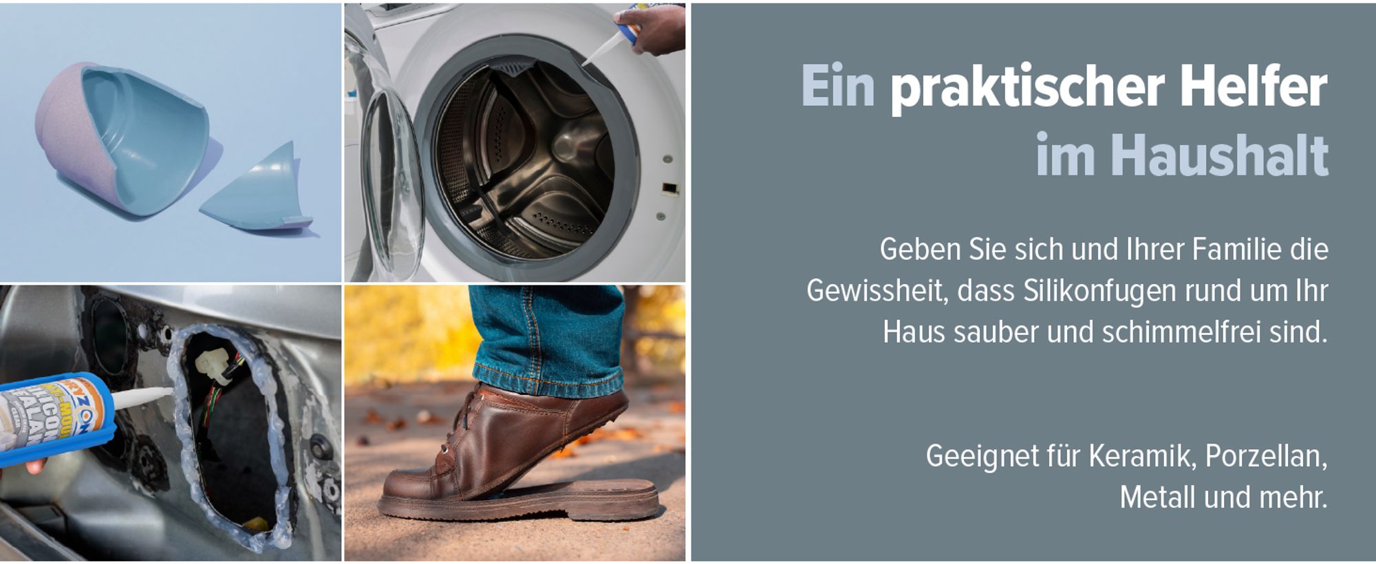 Dryzone Schimmelresistentes Sanitär Silikon (310 ml, Transparent) – Langlebiges wasserfestes Silikon, geringer VOC-Gehalt, ideal für Bad