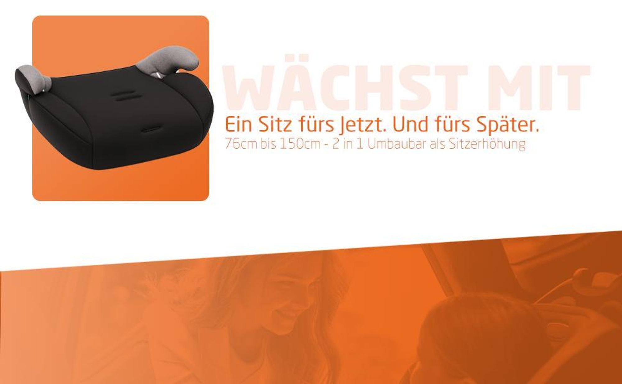 Kidimax® Kindersitz EasyFit – Sicherer & Bequemer Autositz für Kinder (9-36 kg) – Mitwachsend, Verstellbar & Komfortabel – Leicht zu montieren – Schwarz