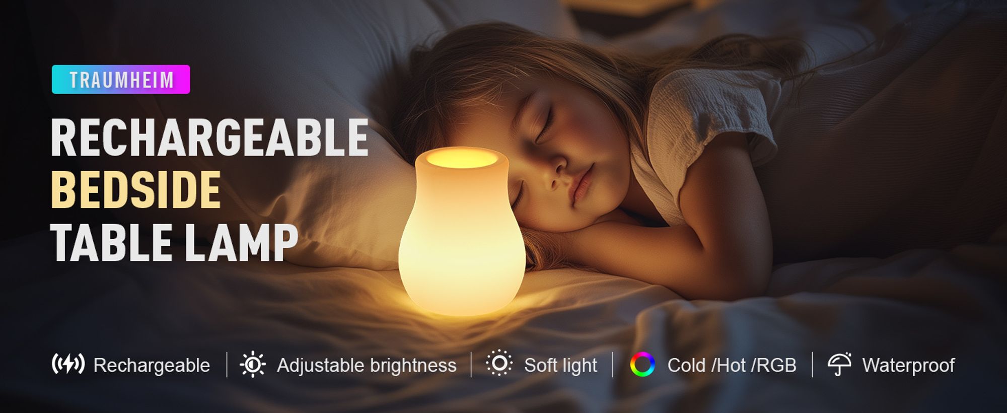 16-farbiges RGB Nachtlicht, Vasenlampe, LED-Nachttischlampe, leuchtendes Nachtlicht, Umgebungslicht, geeignet für Restaurants, Schlafzimmer und Bars