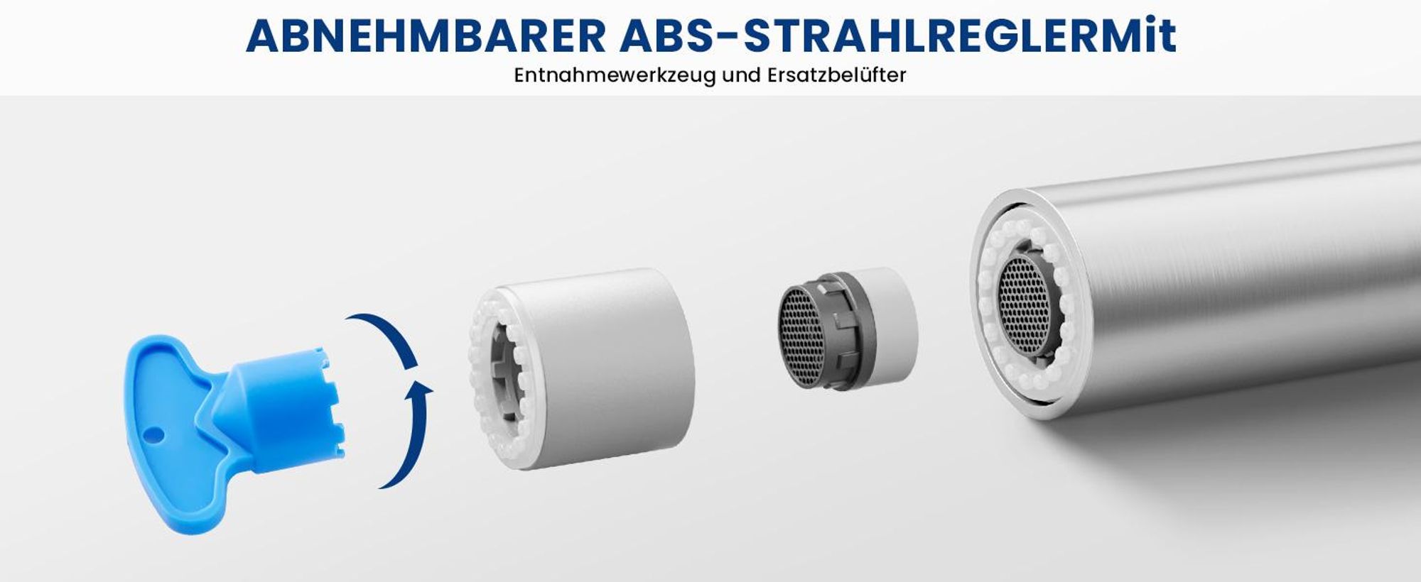 Wasserhahn Küche Spiralfederarmatur, 2 Strahlarten Spültischarmatur Gebürstet, 360° Drehbar 304 Edelstahl Küchenarmatur Cecipa, Einhandmischer