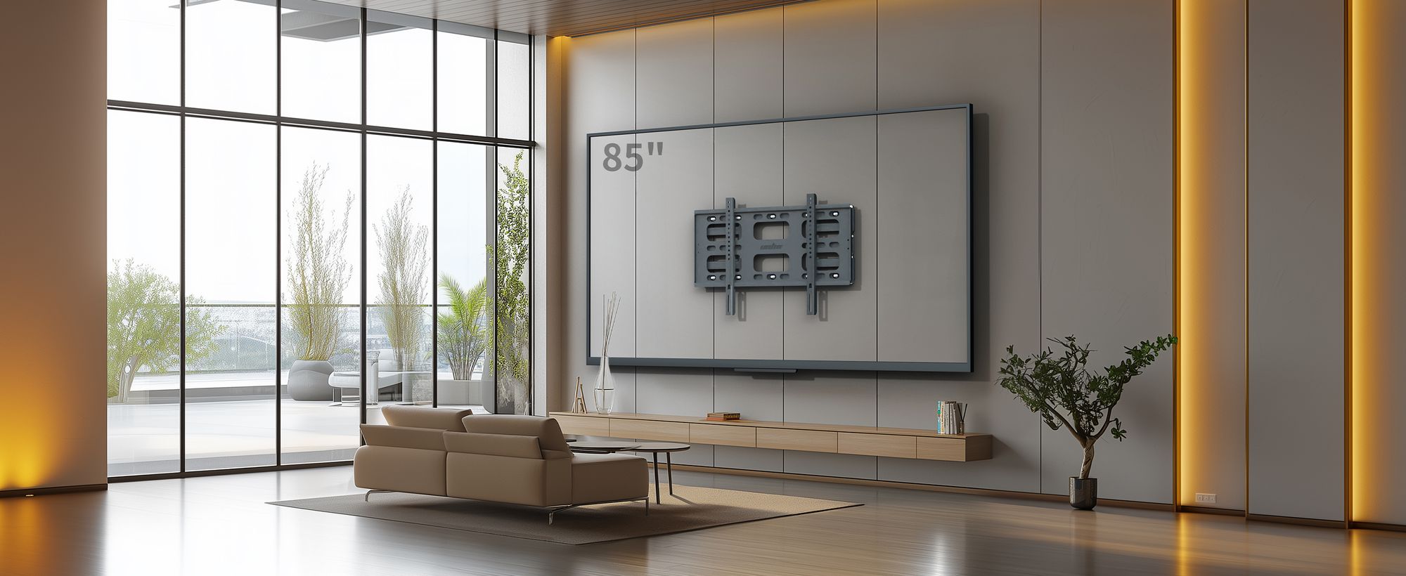 WISFOR TV Wandhalterung Schwenkbar Ausziehbar für 40-85 Zoll Fernseher bis zu 100kg VESA 600x400mm, vormontierte TV Halterung, Extra Stabil