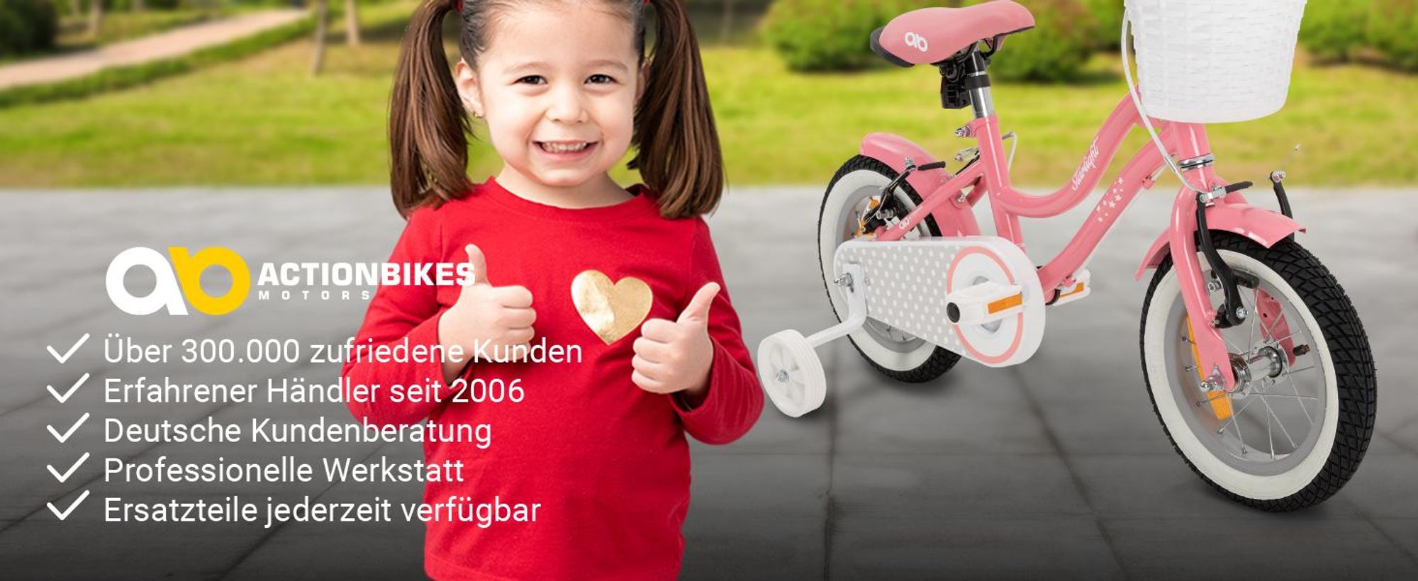 Actionbikes Kinderfahrrad Starlight 12 Zoll | Kinder Fahrrad - V-Brake Bremsen - Kettenschutz - Fahrradständer - 2-5 Jahre (Rosa)