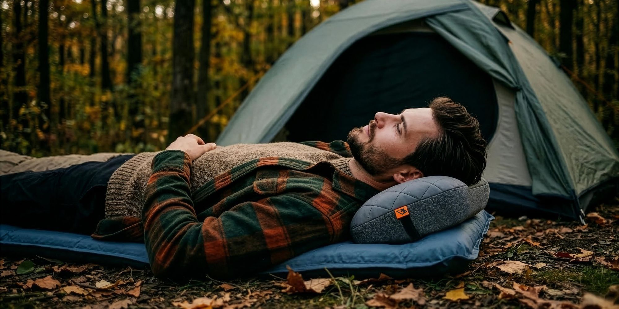 Aufblasbares Reisekissen Campingkissen EVI SPORT AirIQ - Kopf & Nackenkissen für Reise Flugzeug Auto, Grau