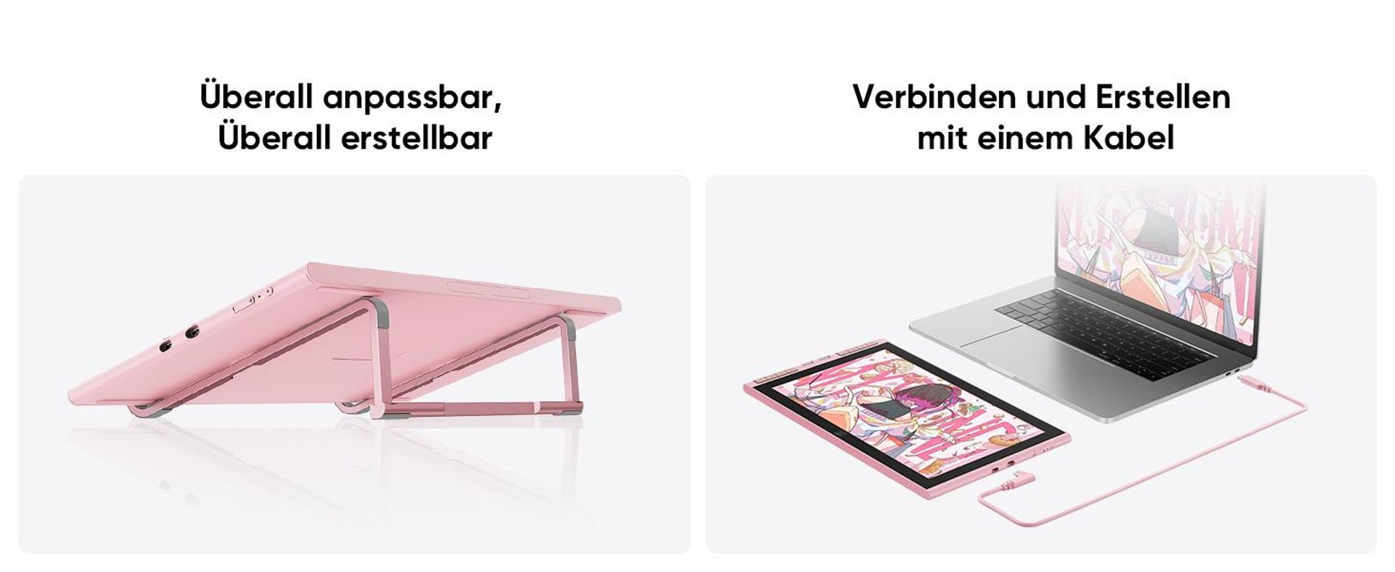 XPPen Artist 12 3rd Pink 11,9 Zoll Grafikmonitor, batterieloser Stift mit 16384 Druckstufen, Doppel-Drehräder für digitale Künstler