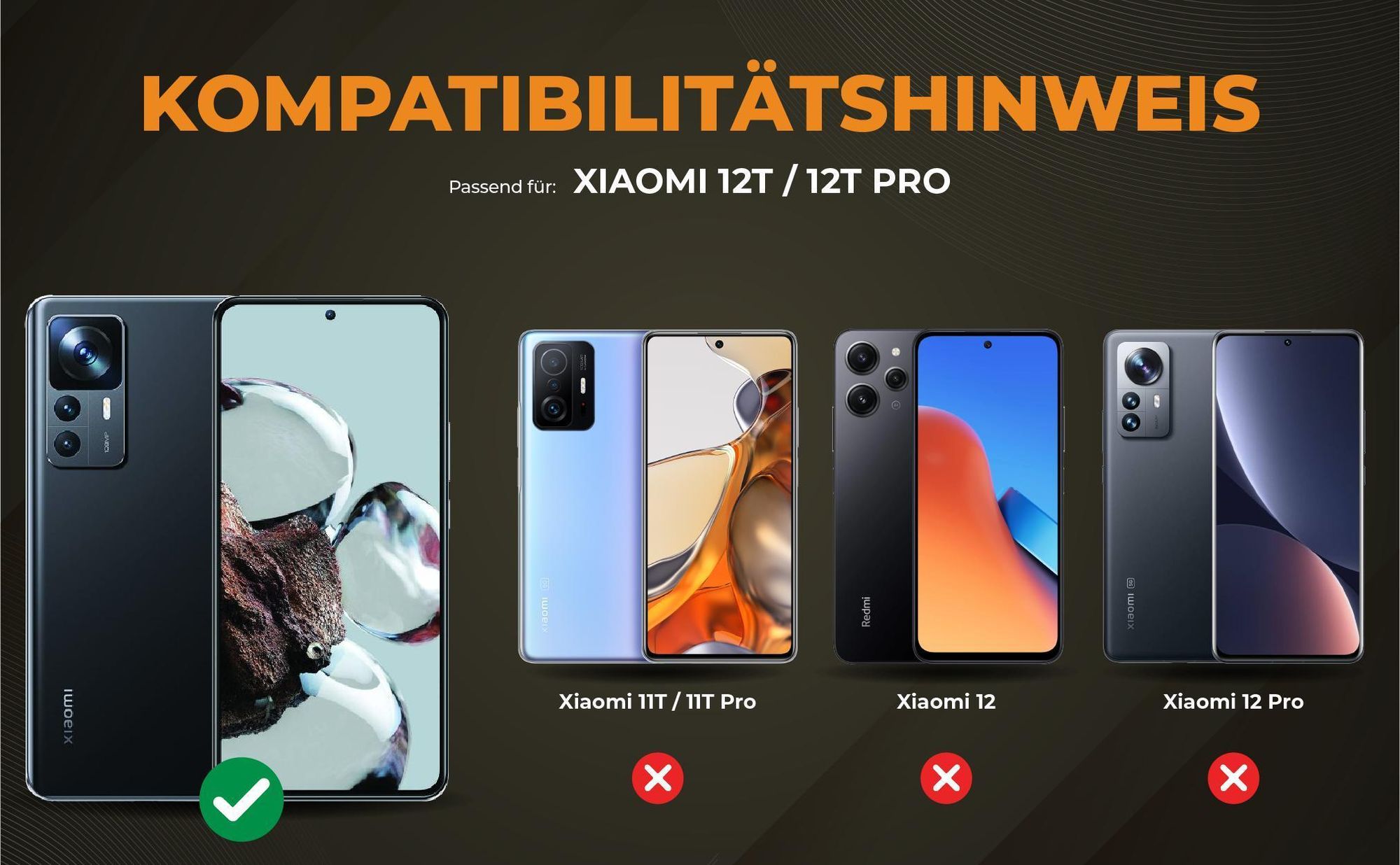 Kompatibilitätshinweise Hülle für Xiaomi 12T / Xiaomi 12T Pro