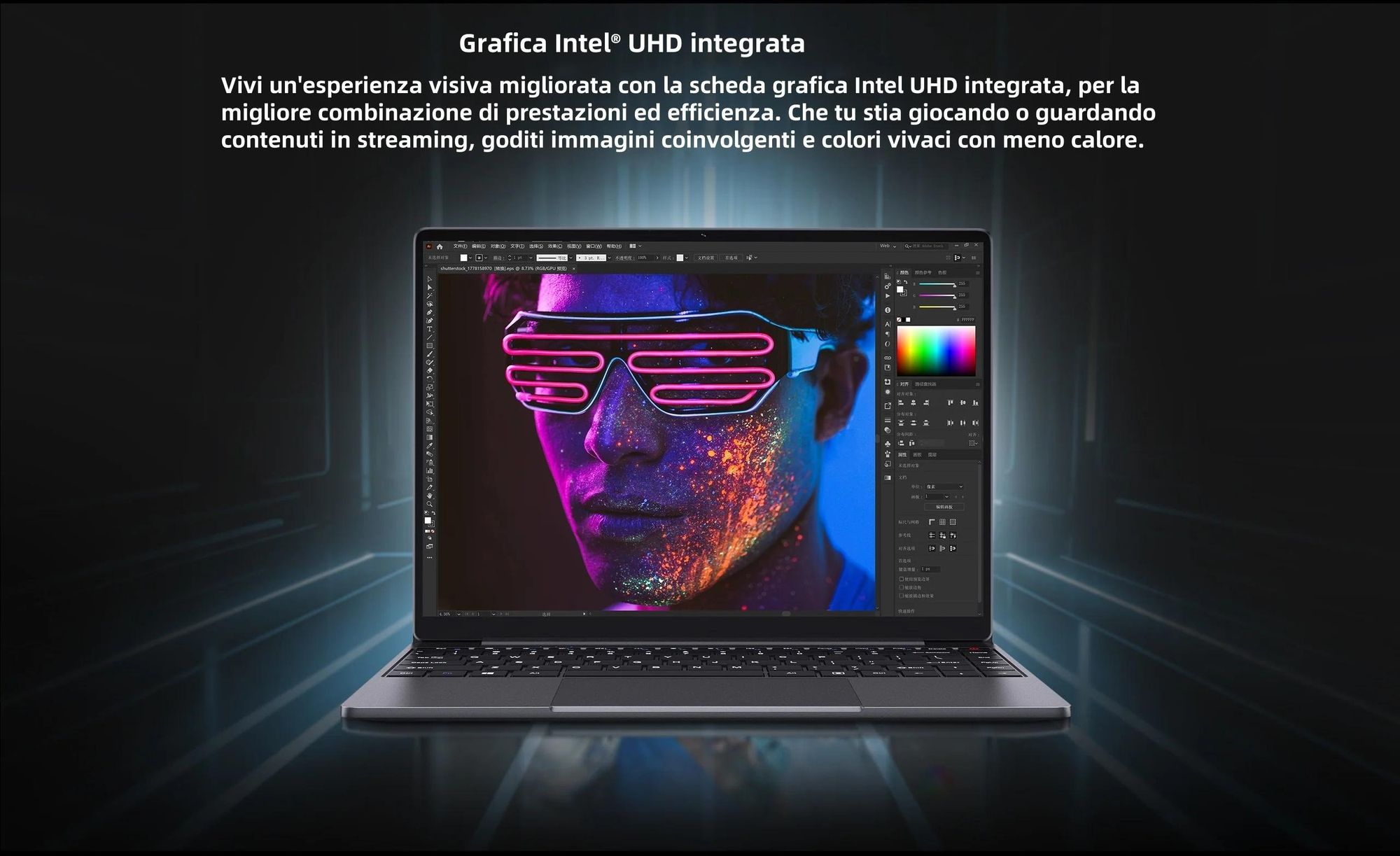 Laptop Intel Core i3-1220P - Processore Intel Core i3-1220P Display 14" Windows 11 16GB+512GB Batteria - Grigio
