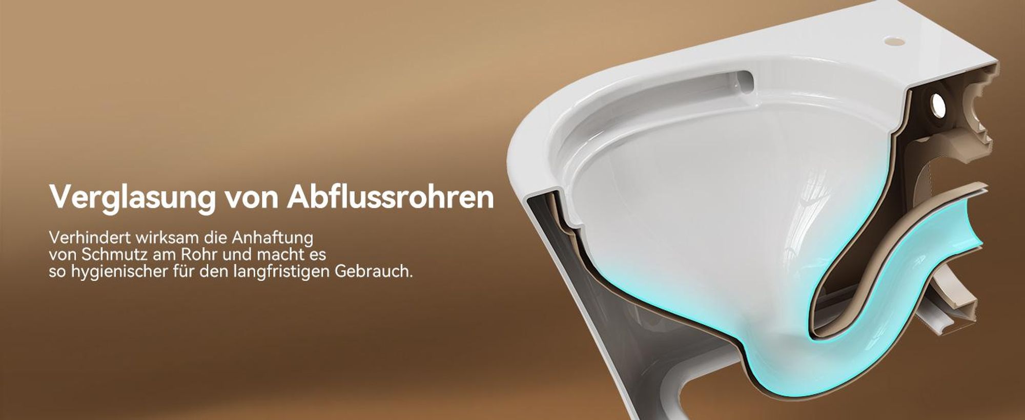 HOROW Hänge WC Spülrandlos Toilette - Starker Spülung, Kloschüssel inklusive WC-Sitz Absenkautomatik, Kompakt Design Toilette 48,5 cm lang, Hygienisch