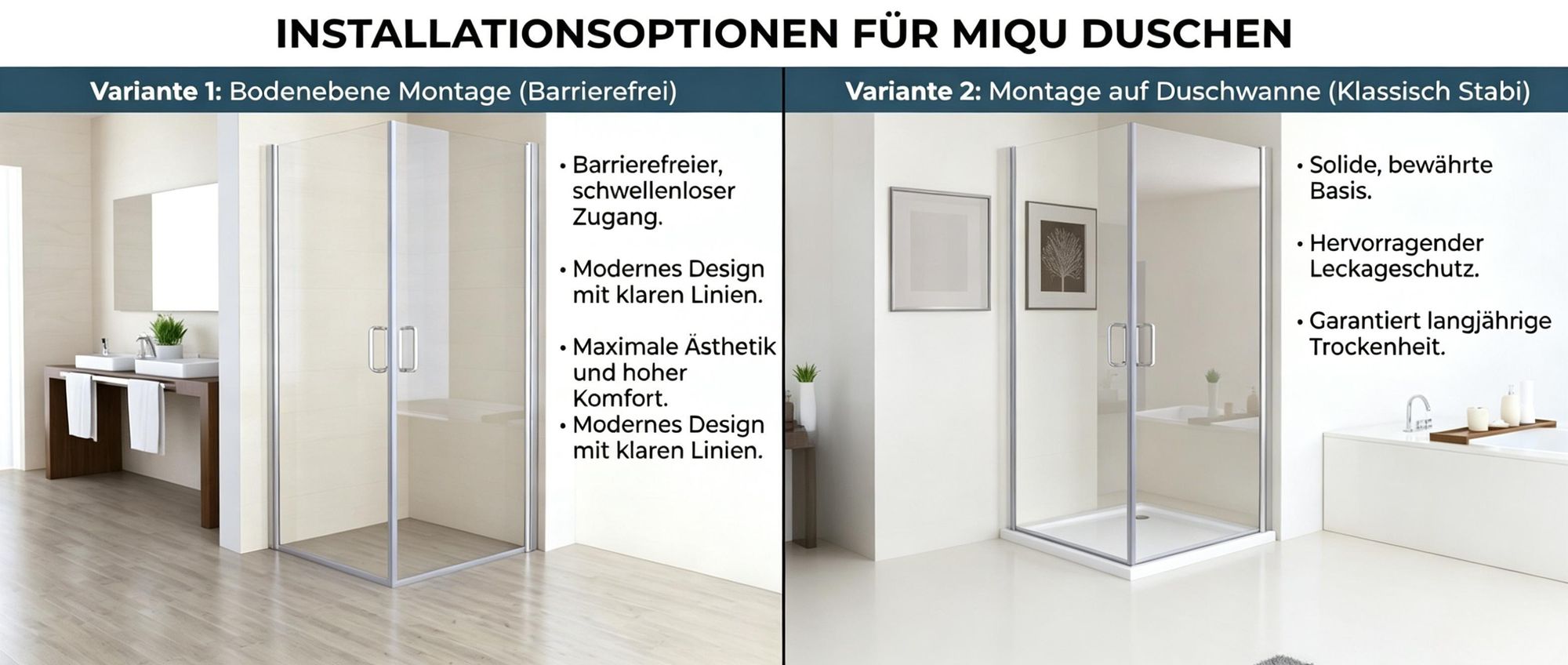 MIQU Duschkabine 80x80x195 cm Dusche Duschwand 180° Schwingtür Eckeinstieg mit Duschwane 6mm NANO Glas