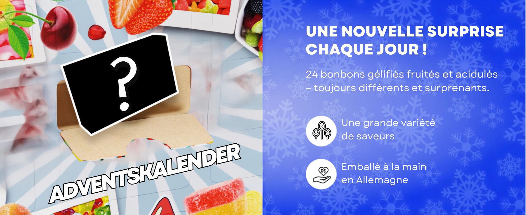 BOXILAND® calendrier avent bonbons gélifiés 2026, 24 types, sucré & acide