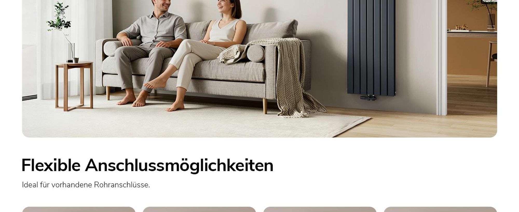 EMKE Heizkörper Flach 180 x 53,8 cm Doppellagig 1895 W Anthrazit Design Paneelheizkörper