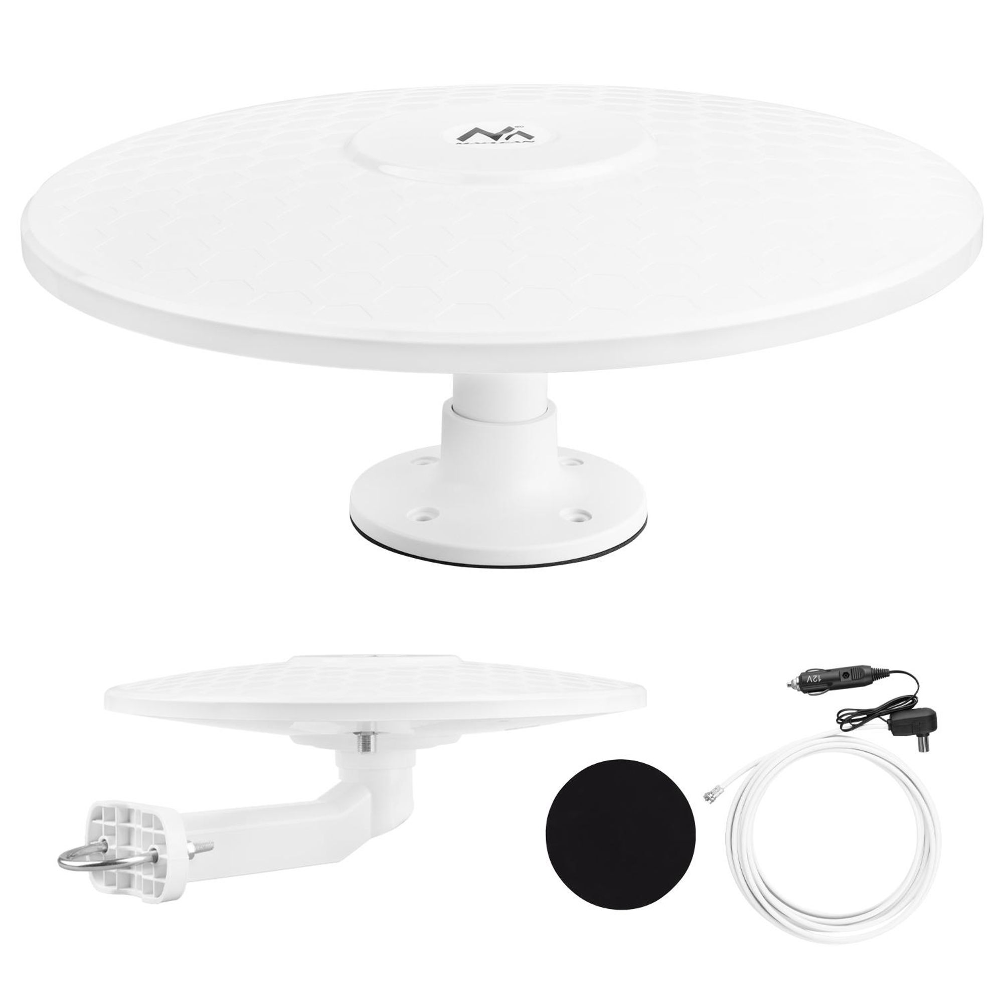 Maclean DVB-T/T2 HEVC Rundstrahl-Antenne aktiv Wohnmobil 12V MCTV-103