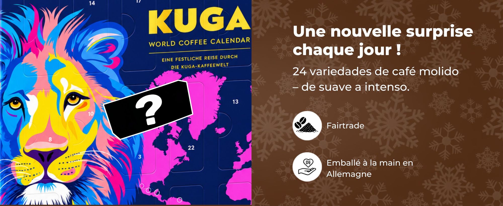 BOXILAND® café moulu calendrier avent 2026, 24 variétés, Fairtrade & bio
