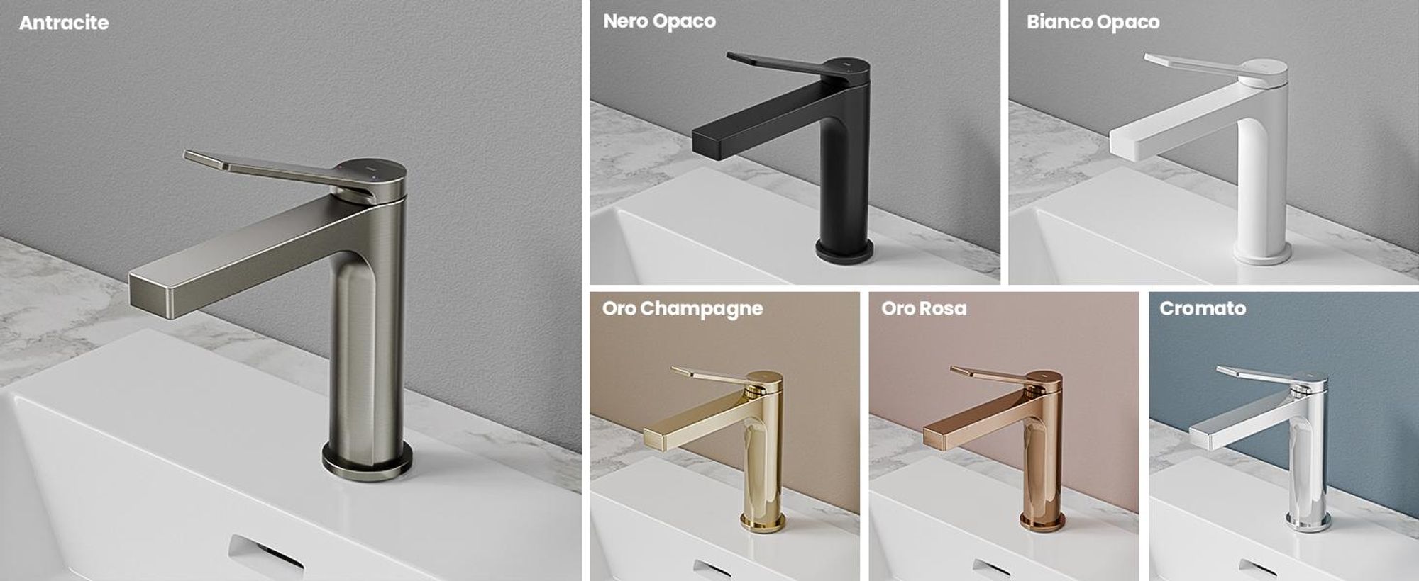 EMKE Rubinetto bagno antracite opaco 195x173x46mm, ottone, cartuccia ceramica, miscelatore bagno, miscelatore lavabo, miscelatore lavabo
