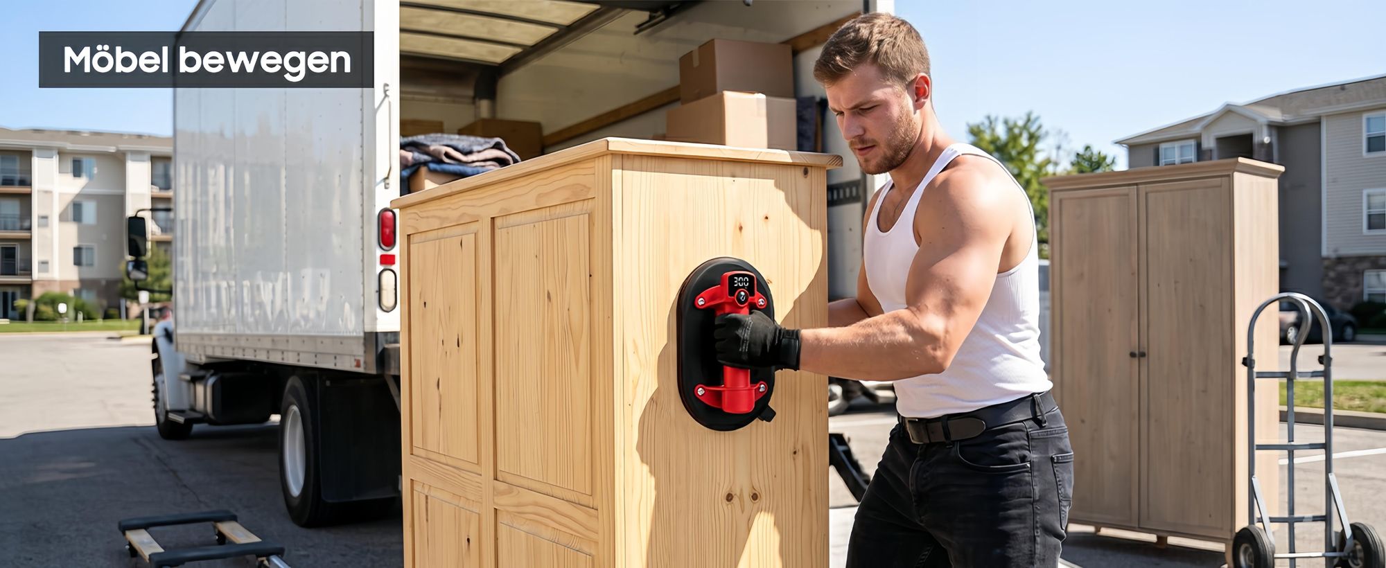Akku Saugheber 300 kg, 10 Zoll Elektrischer Vakuumheber mit Digitalanzeige & Auto-Nachsaugen, für Fliesen, Glas & Stein