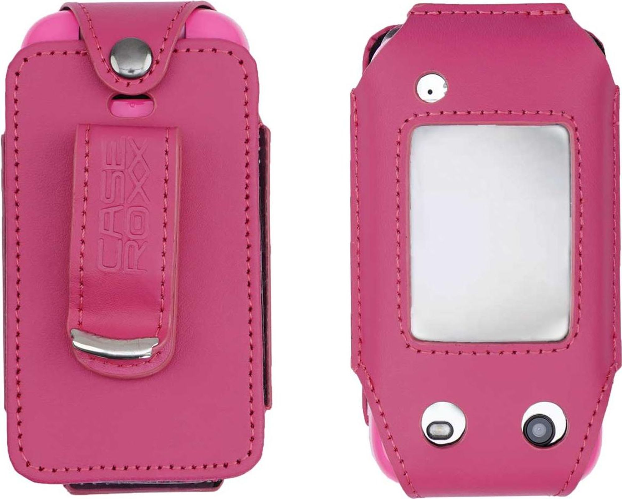 caseroxx Ledertasche mit Gürtelclip kompatibel mit Nokia, HMD 2660 Flip, Barbie Phone aus Echtleder, Tasche mit Gürtelclip und Sichtfenster  Bild 1