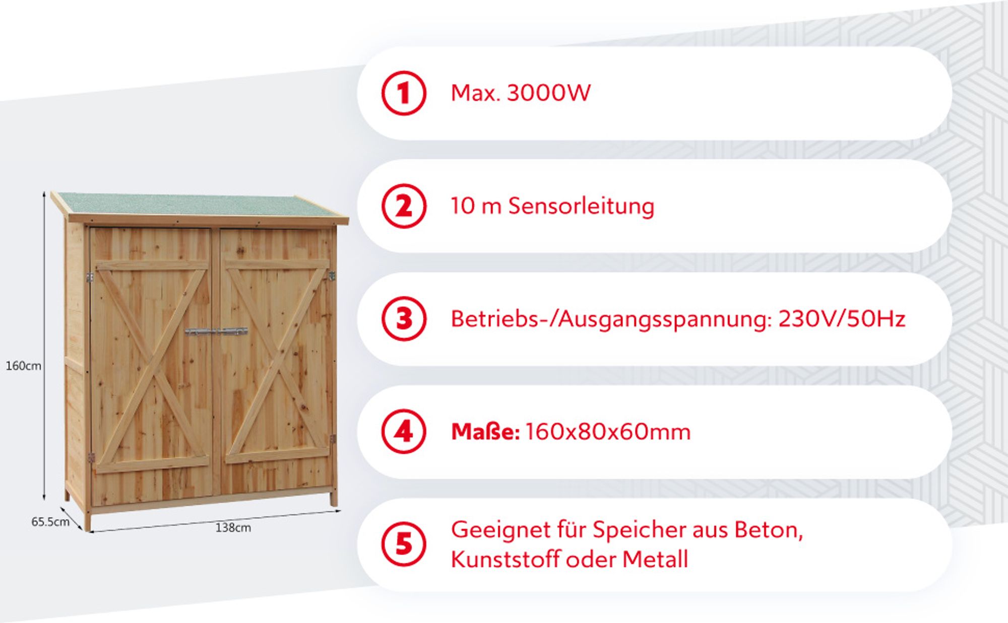 Wiltec Gerätehaus XXL holz Gartenschrank für Gartengeräte inkl. Montagematerial Gartenhaus zur Aufbewahrung Geräteschuppen Geräteschrank