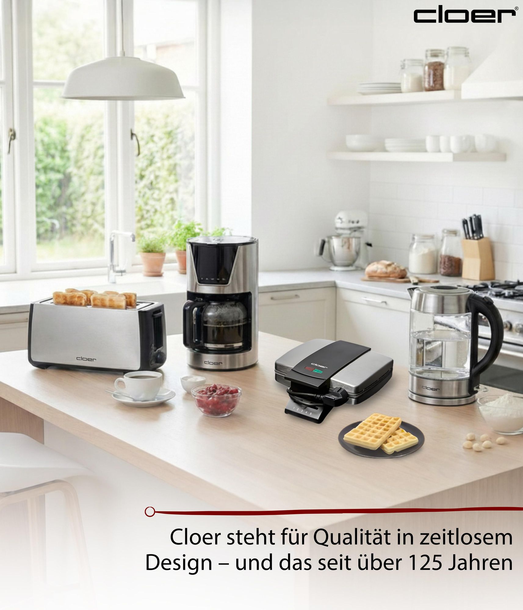 Cloer Kleinküchengeräte von Toaster, Wasserkocher, Filterkaffemaschine bis Waffeleisen