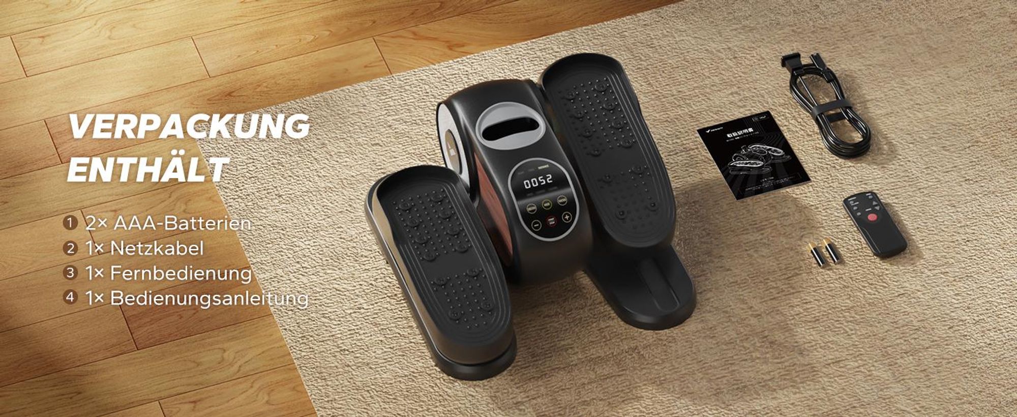 Mini Ellipsentrainer & Stepper – kompakter Crosstrainer mit 12 Geschwindigkeiten, LCD-Display, platzsparend, Heimtrainer für Beine & Po