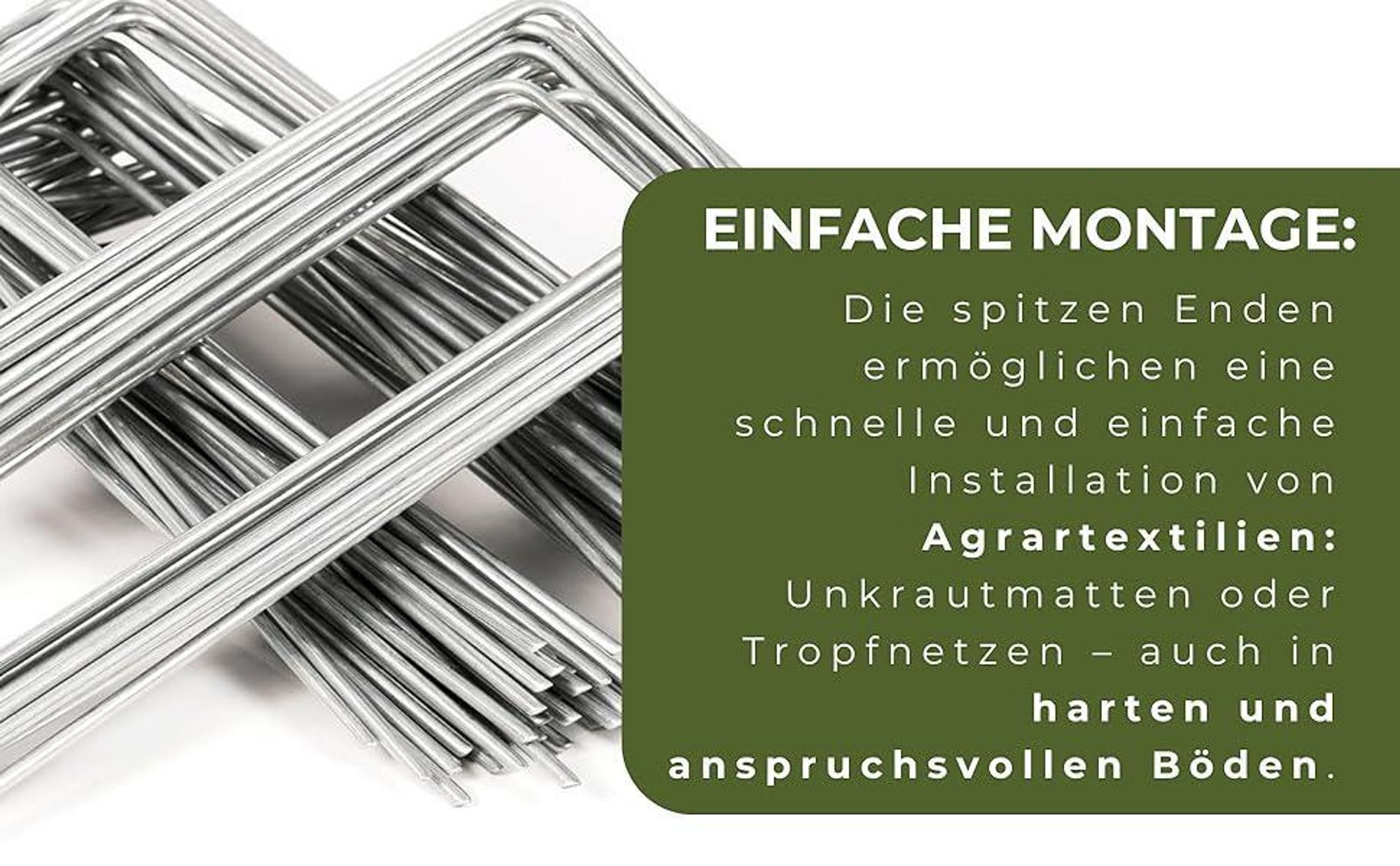 100er Set Bodenanker Verzinkt - Länge 150 mm, Breite 70 mm, Ø 3 mm
