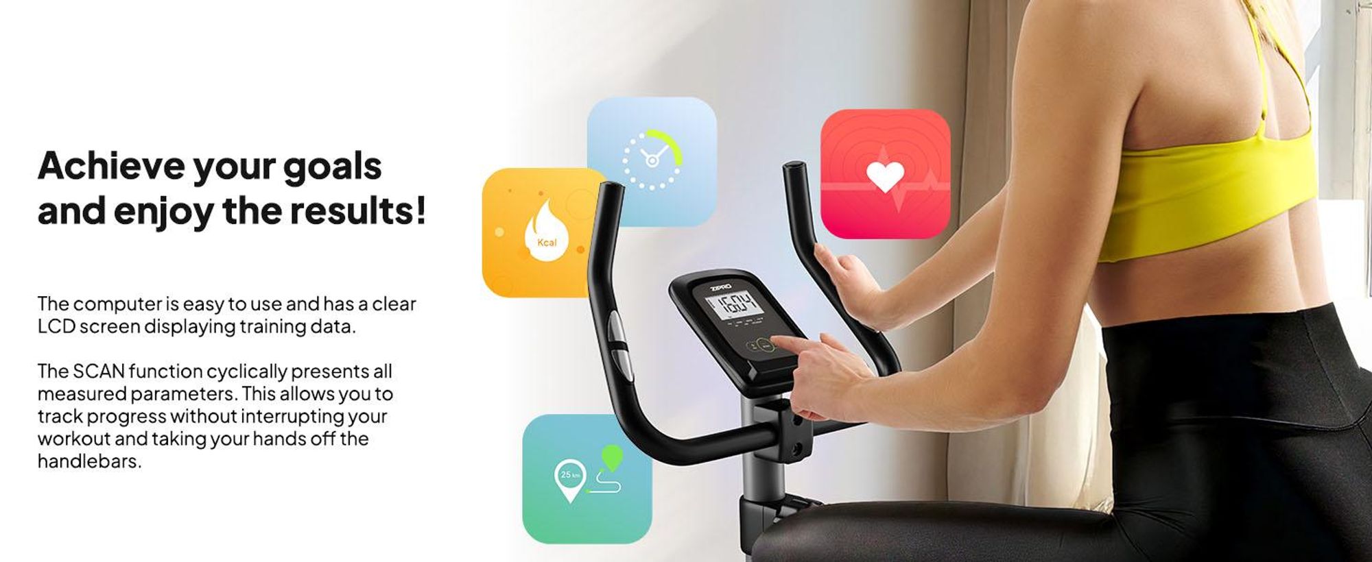 Zipro Domáci trenažér Drift – Magnetický fitness bicykel  s 6 kg záťažou Tichý domáci trenažér pre domáce použitie Kompaktný, s meraním pulzu  Držiak na tablet