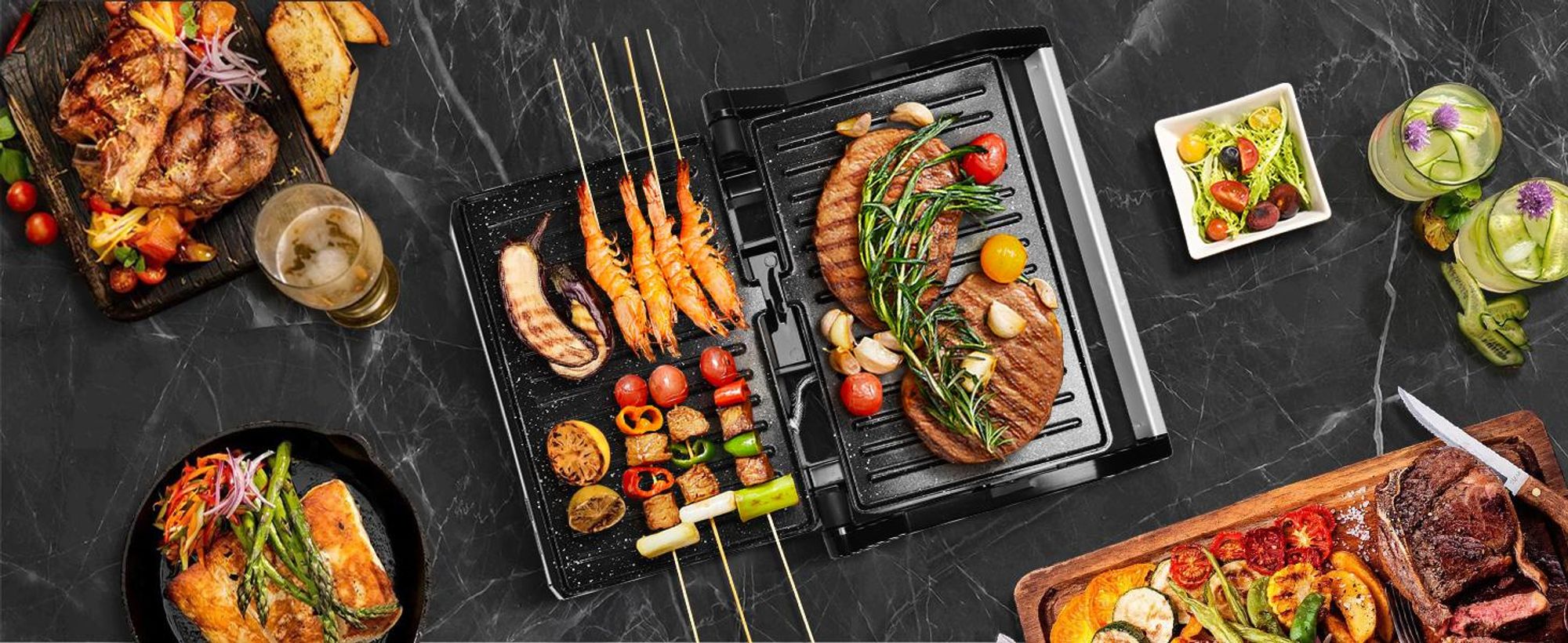 Aigostar - Paninigrill Kontaktgrill für Sandwiches, Panini Grill, Sandwichmaker, BPA frei , 1500W , Schnelles und gleichmäßiges Erhitzen, 180° Öffnung