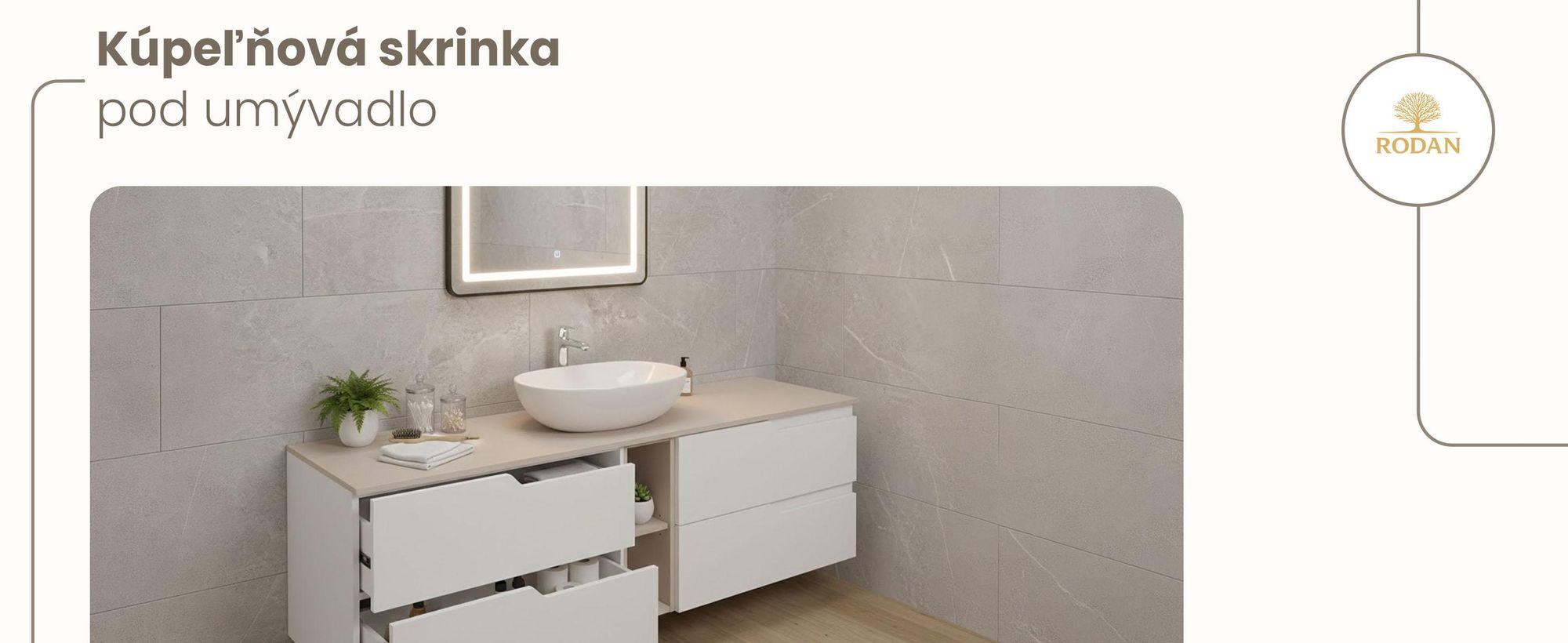 RODAN, moderná skrinka pod umývadlo, skrinka do kúpeľne, kúpeľňový nábytok, kúpeľňová skrinka
