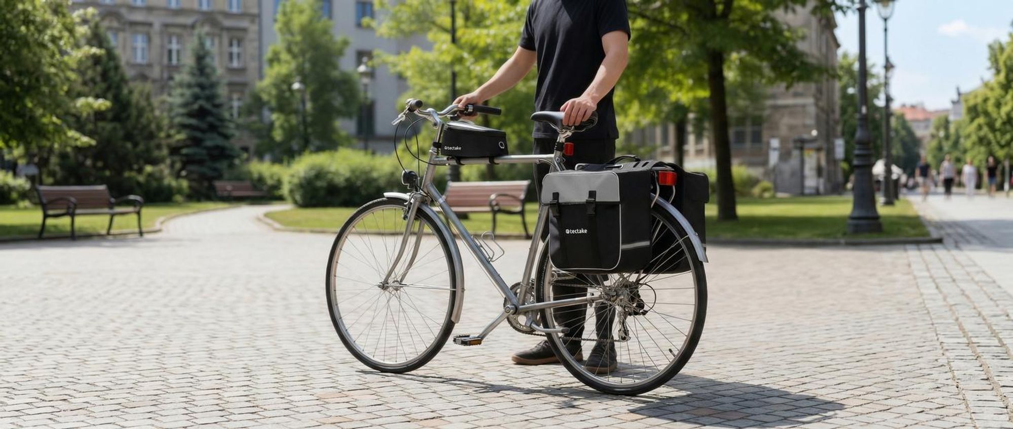 Set Fahrradtasche Georg und Fahrradrahmentasche große Fahrradtasche mit 2 Fächern wasserabweisend und robust