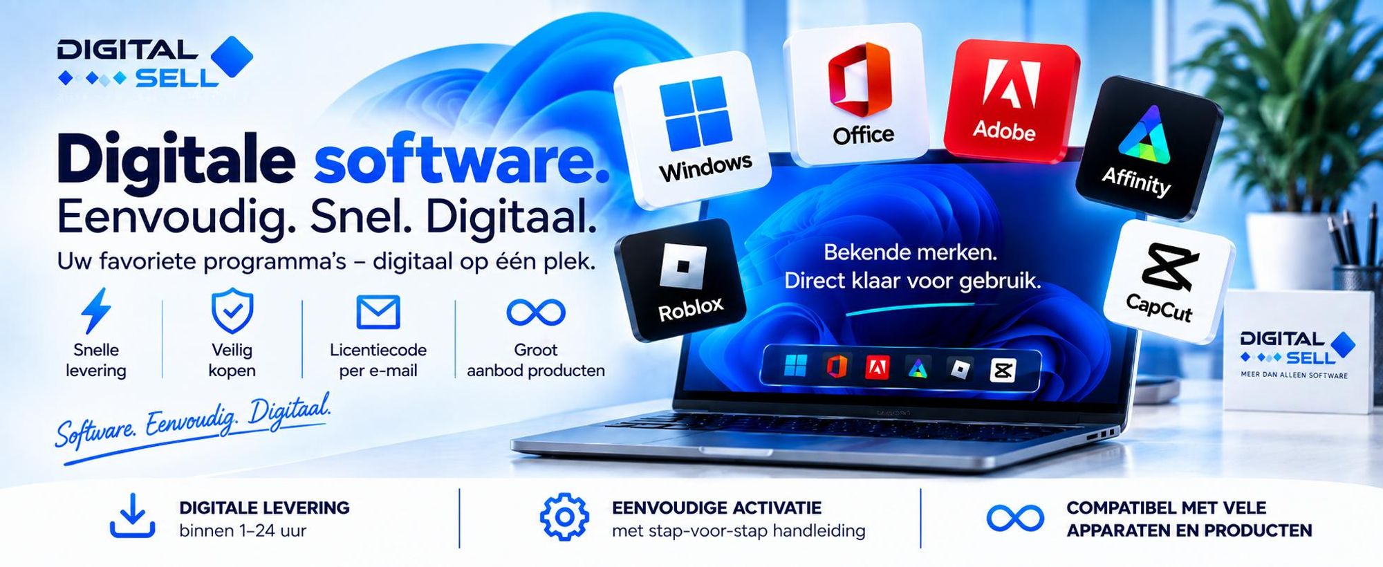 Softwareaanbod van DigitalSell op Kaufland met Windows, Office, Adobe en andere producten.
