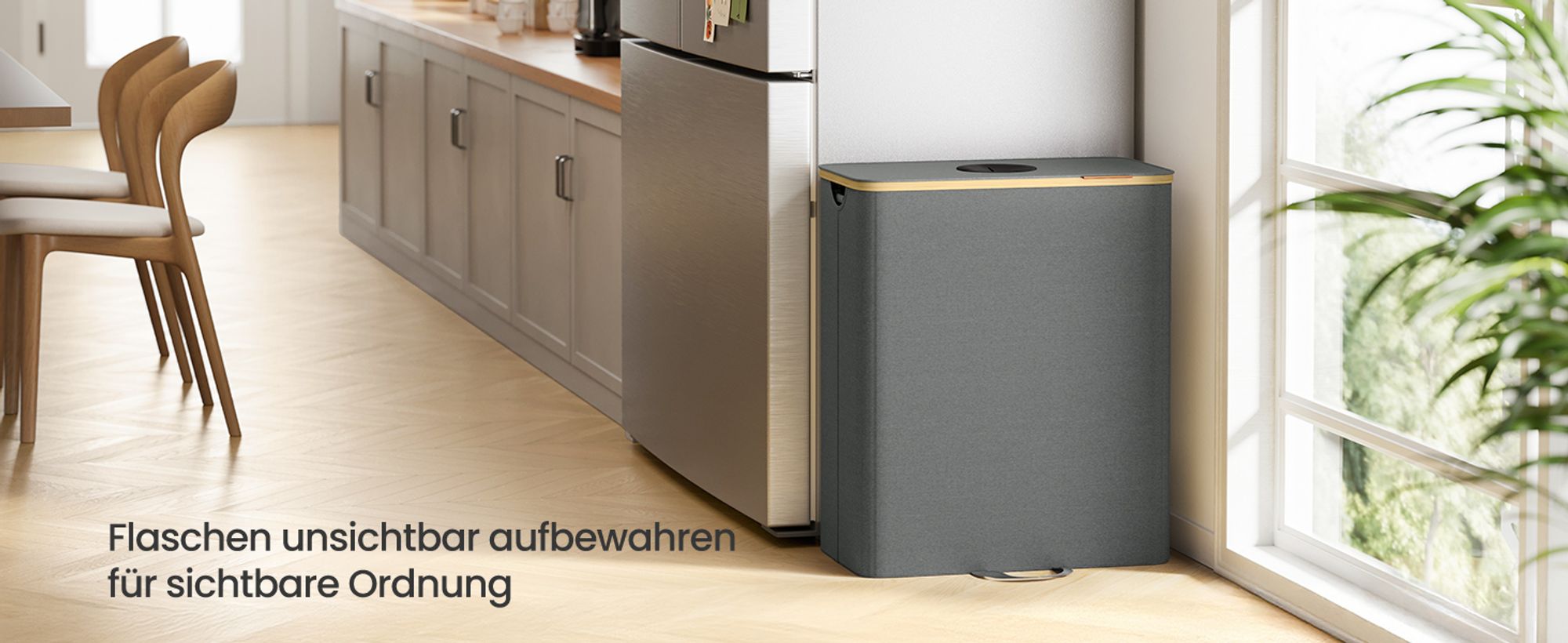 SONGMICS Pfandflaschen-Sammelbehälter, 135 L Flaschensammler Leergut, Recycling
