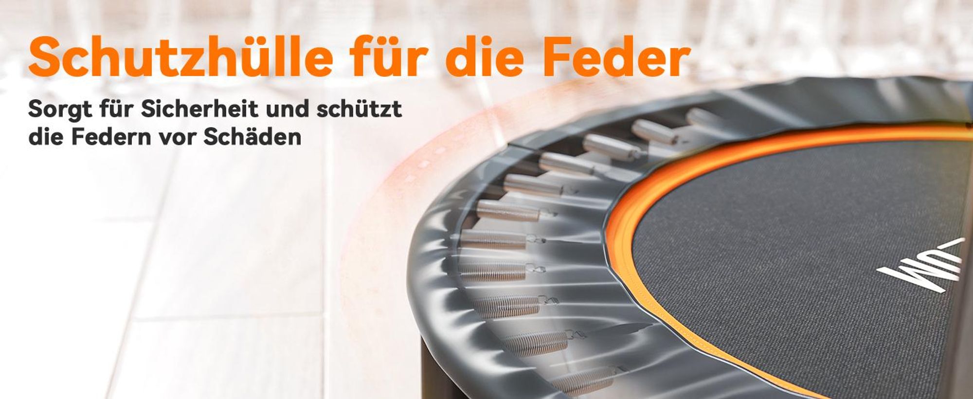 HOMCOM 102 cm Faltbarer Fitness-Rebounder, Fitness-Trampolin mit Haltegriff