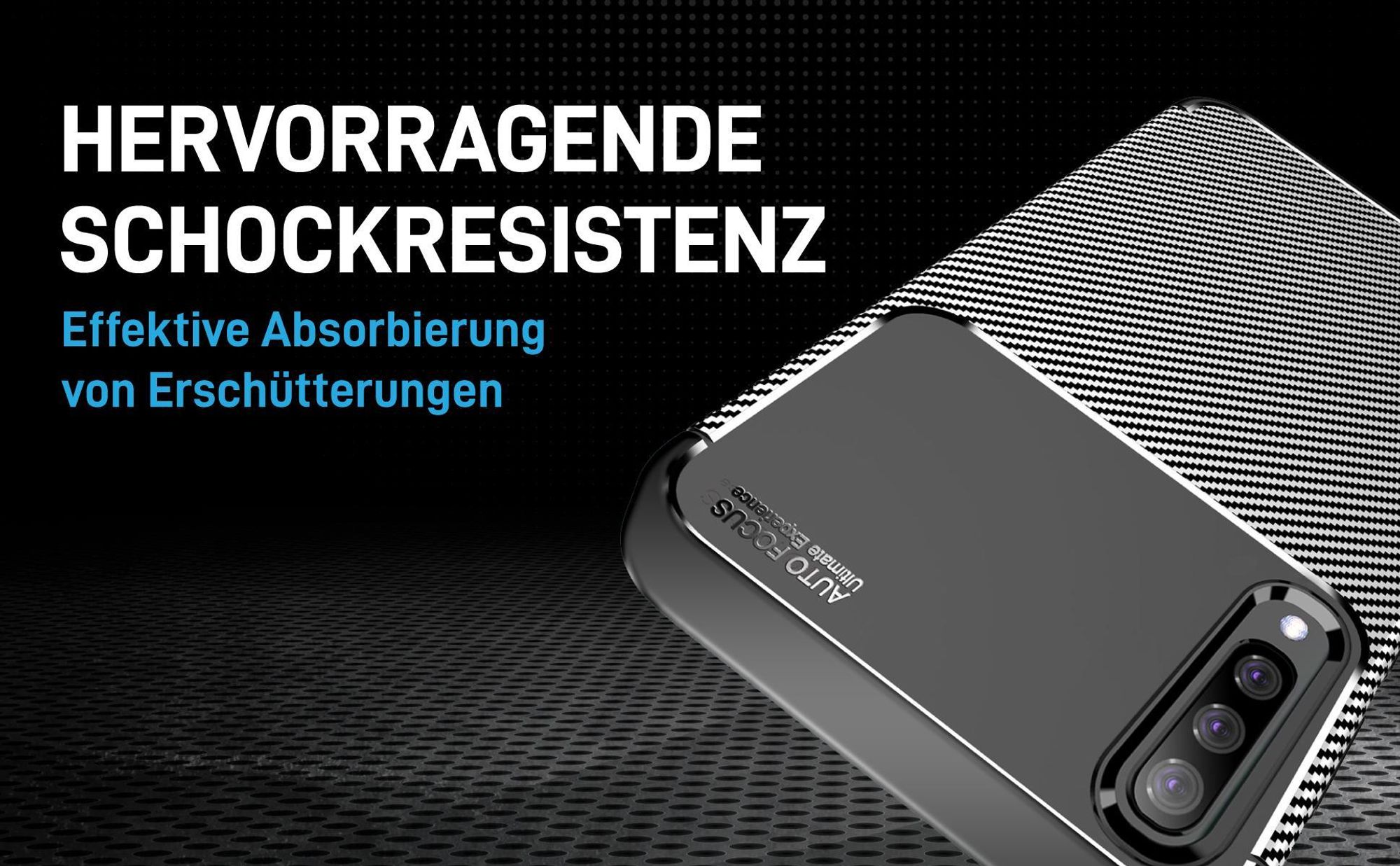 Schwarze Hülle für Samsung Galaxy A50 mit Aufprallschutz