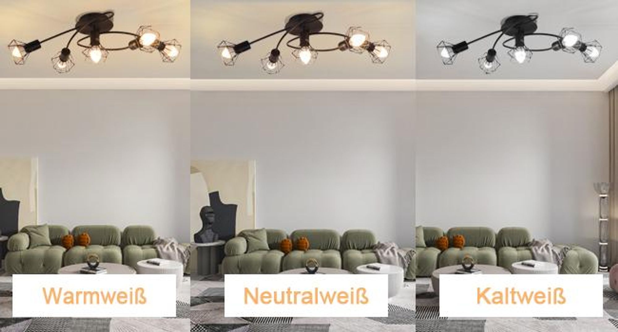 ZMH LED stropní svítidlo E14 černé stropní svítidlo 5 plamenů průmyslové stropní svítidlo otočné 350° retro reflektor obývací pokoj kuchyně bez žárovky
