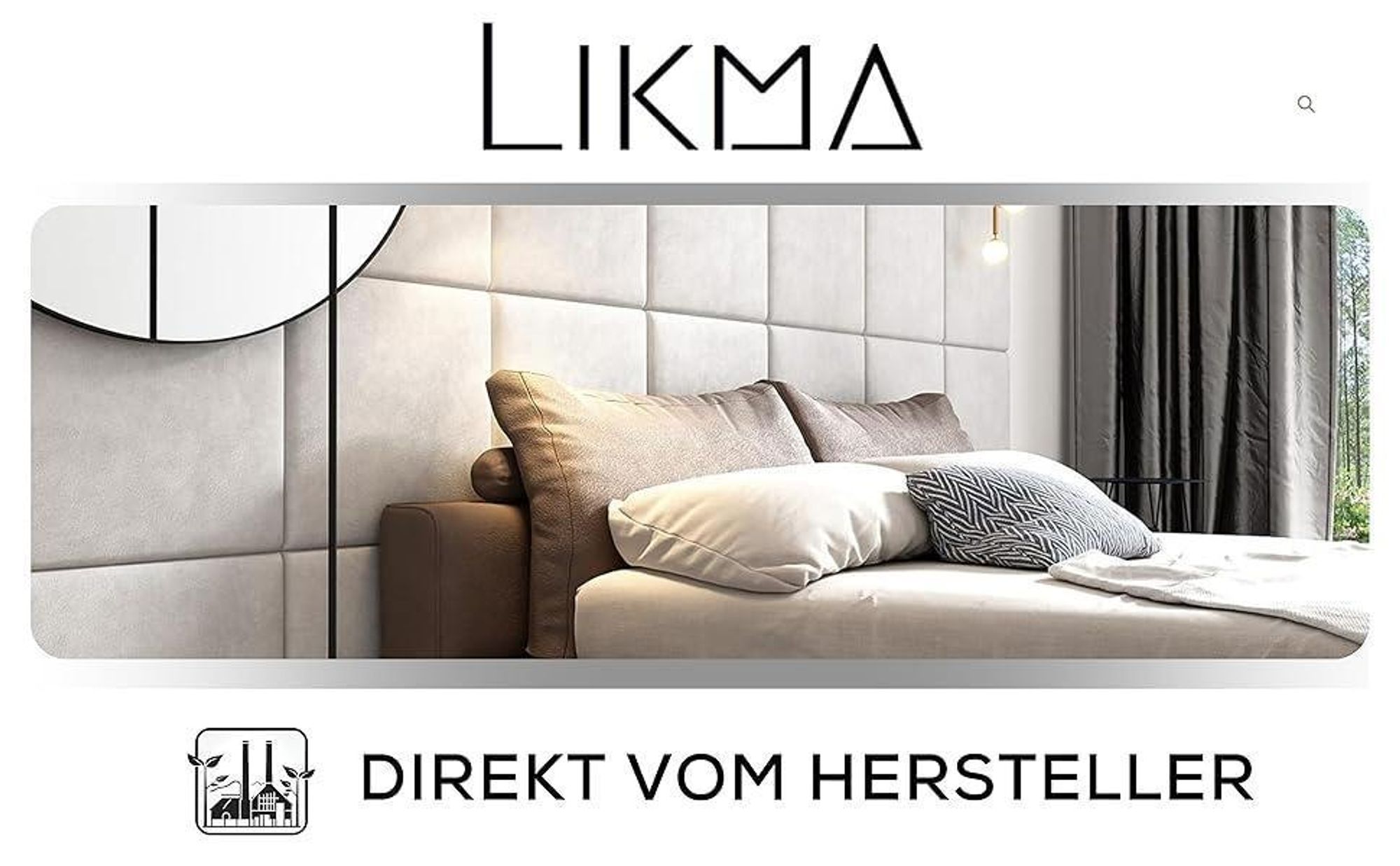 LIKMA Wandkissen Stoff Polsterpaneel Beige 50x50 cm Wandpaneele Polstert Paneel Kopfteil Stoff: Riviera 24