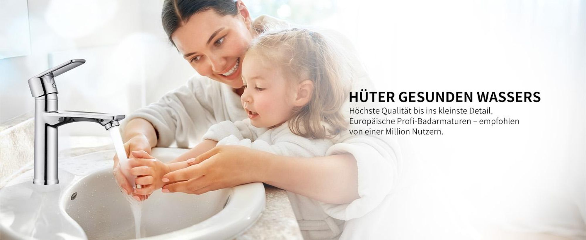 2 Wasserhahn Bad Chrom，Einhebelmischer Badezimmer Waschtischarmatur，Bad Armatur Mischbatterie，Waschbeckenarmatur，Waschbecken Armaturen Edelstahl