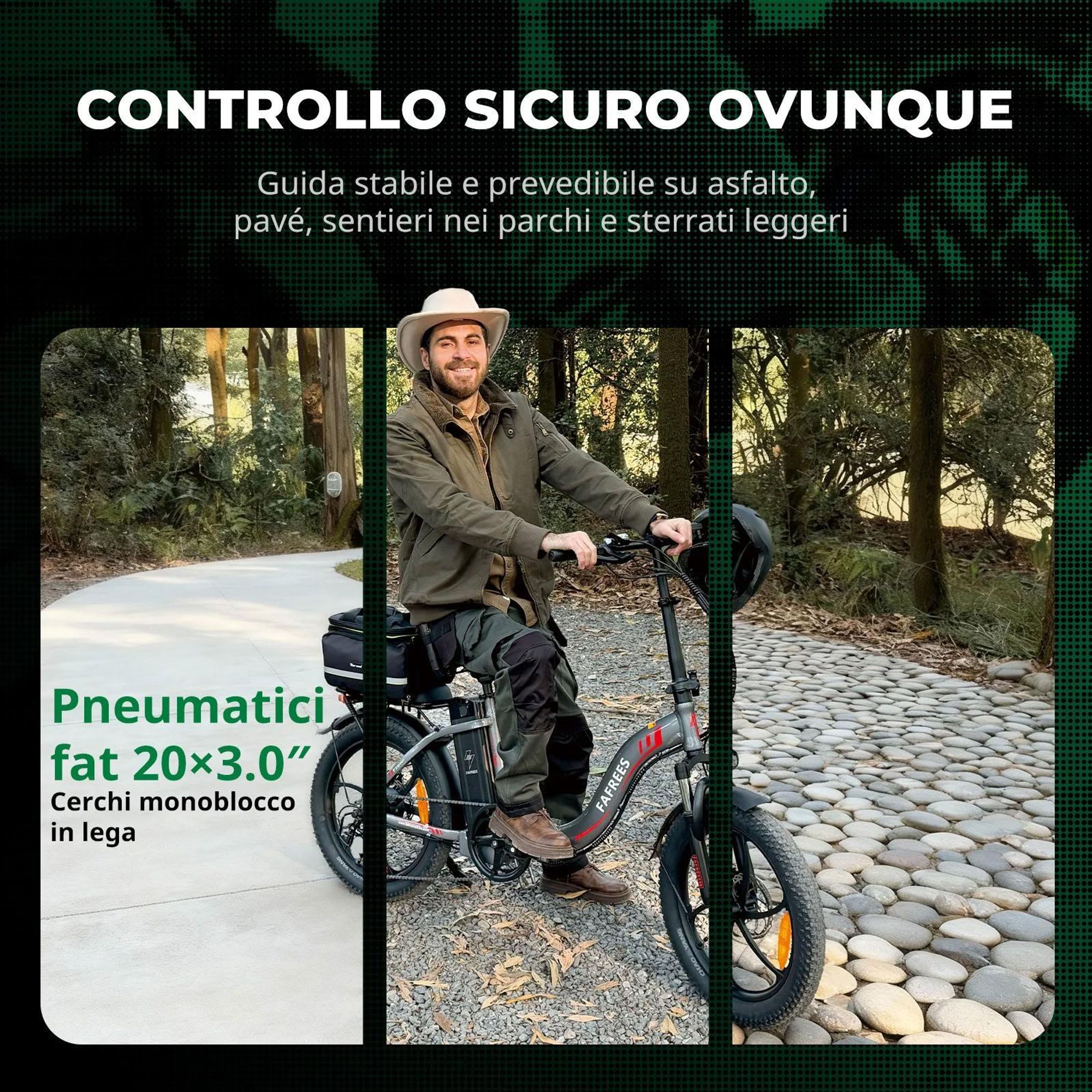 FAFREES F20 Bicicletta Elettrica - Motore 250W Batteria 36V18Ah Ruote 20'' Freno a Disco Meccanico - Nero