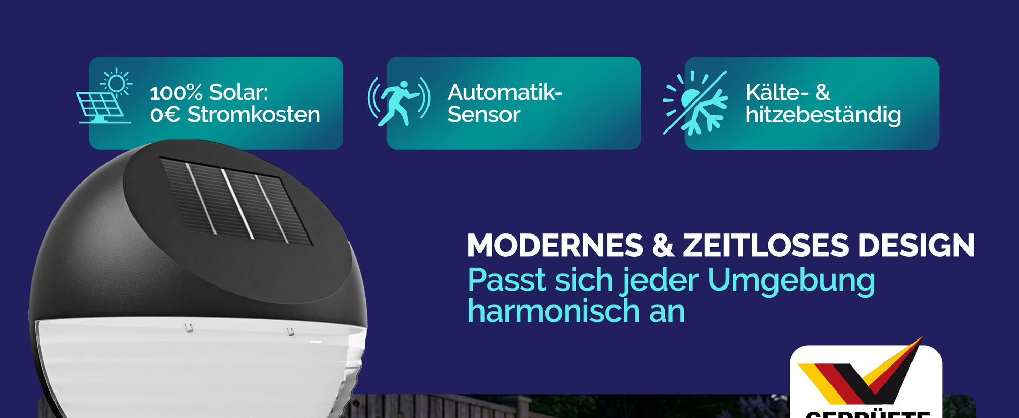 MONZANA 6x Solarleuchten für Außen Wasserdicht Garten LED