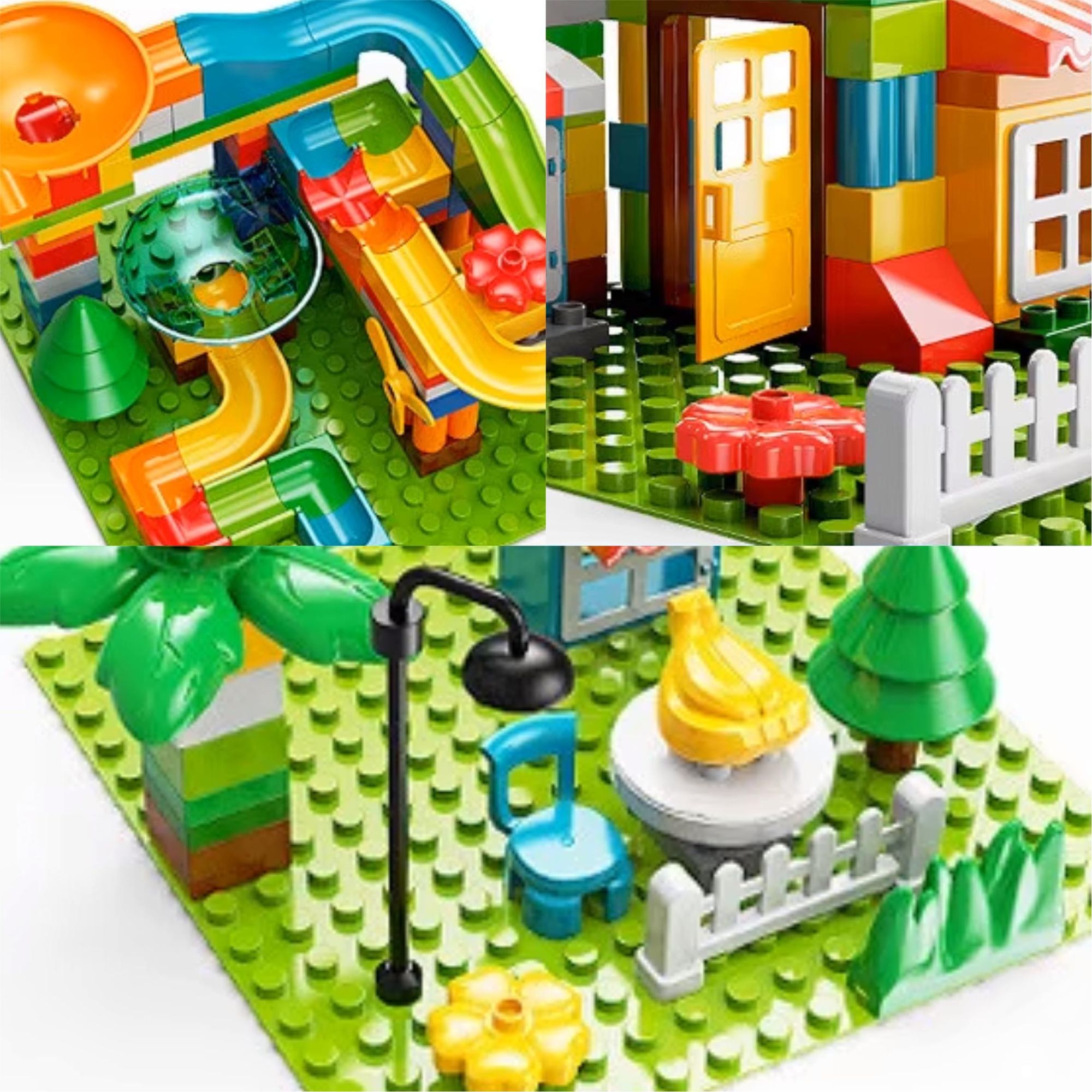 Bauplatte 16x16 große Noppen, Grundplatte kompatibel mit gängigen Bausteinen, 25,5 x 25,5 cm, EVI KIDS, Gelb