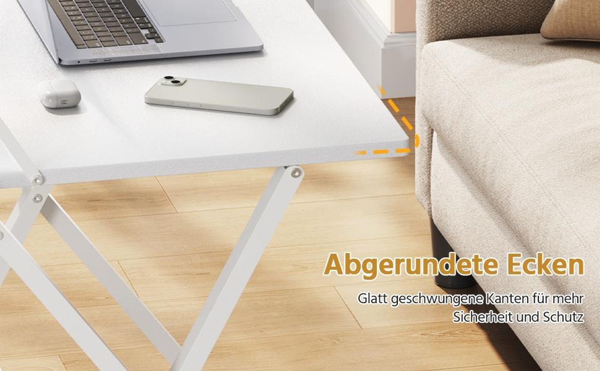Yaheetech Schreibtisch klappbarer Computertisch mit Monitorständer 2-stufiger Arbeitstisch mit Ablage Laptoptisch