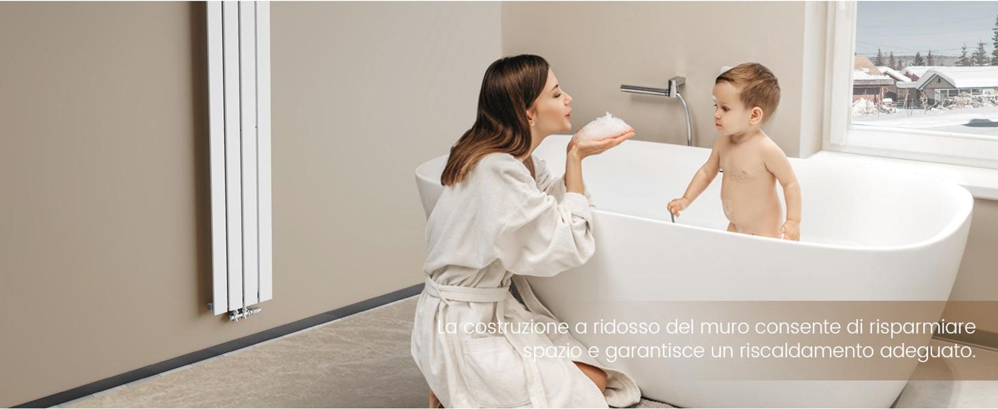 Radiatore EMKE Radiatore dal design piatto Radiatore a pannello Radiatore verticale monostrato Attacco centrale 160x30cm 501W Bianco senza elemento riscaldante