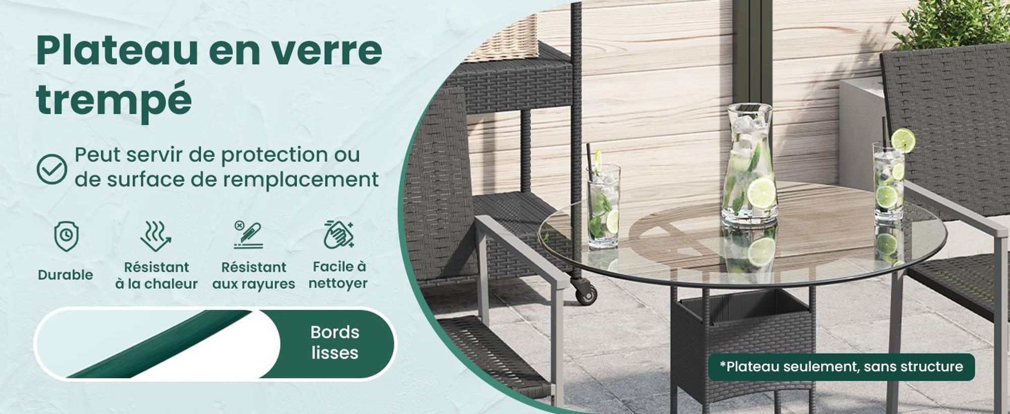 vidaXL Plateau de table en verre trempé rond 700 mm