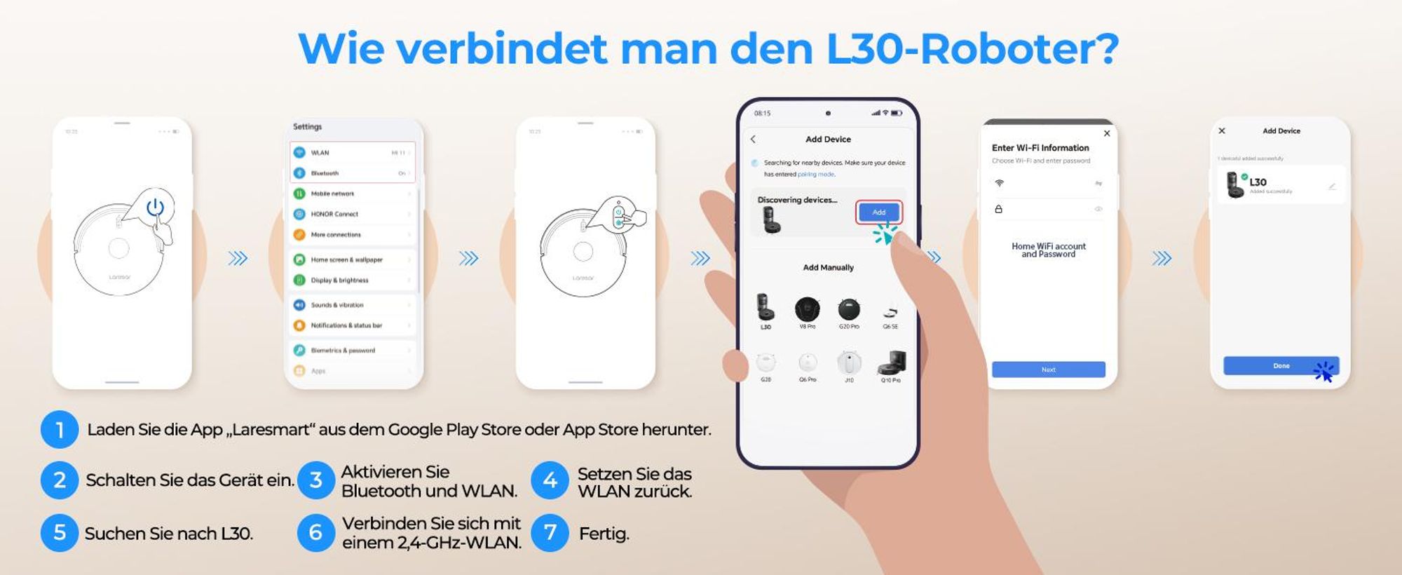 Laresar Lasernavigation Staubsauger Roboter, Roboter Staubsauger mit 10000Pa,kehren, Saugen und Wischen 4 in 1,L30+
