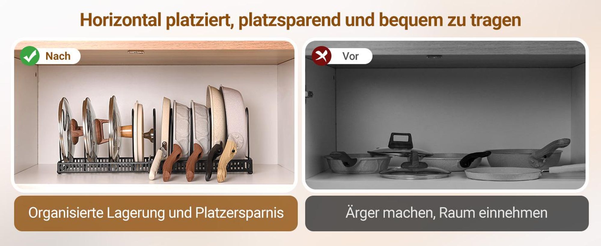 Yorbay Topfdeckelhalter ,Erweiterbarer Deckelhalter Topfdeckelhalter mit 10 Verstellbare Fächer , Küche Topf Pfannen Organizer Topfdeckel Aufbewahrung
